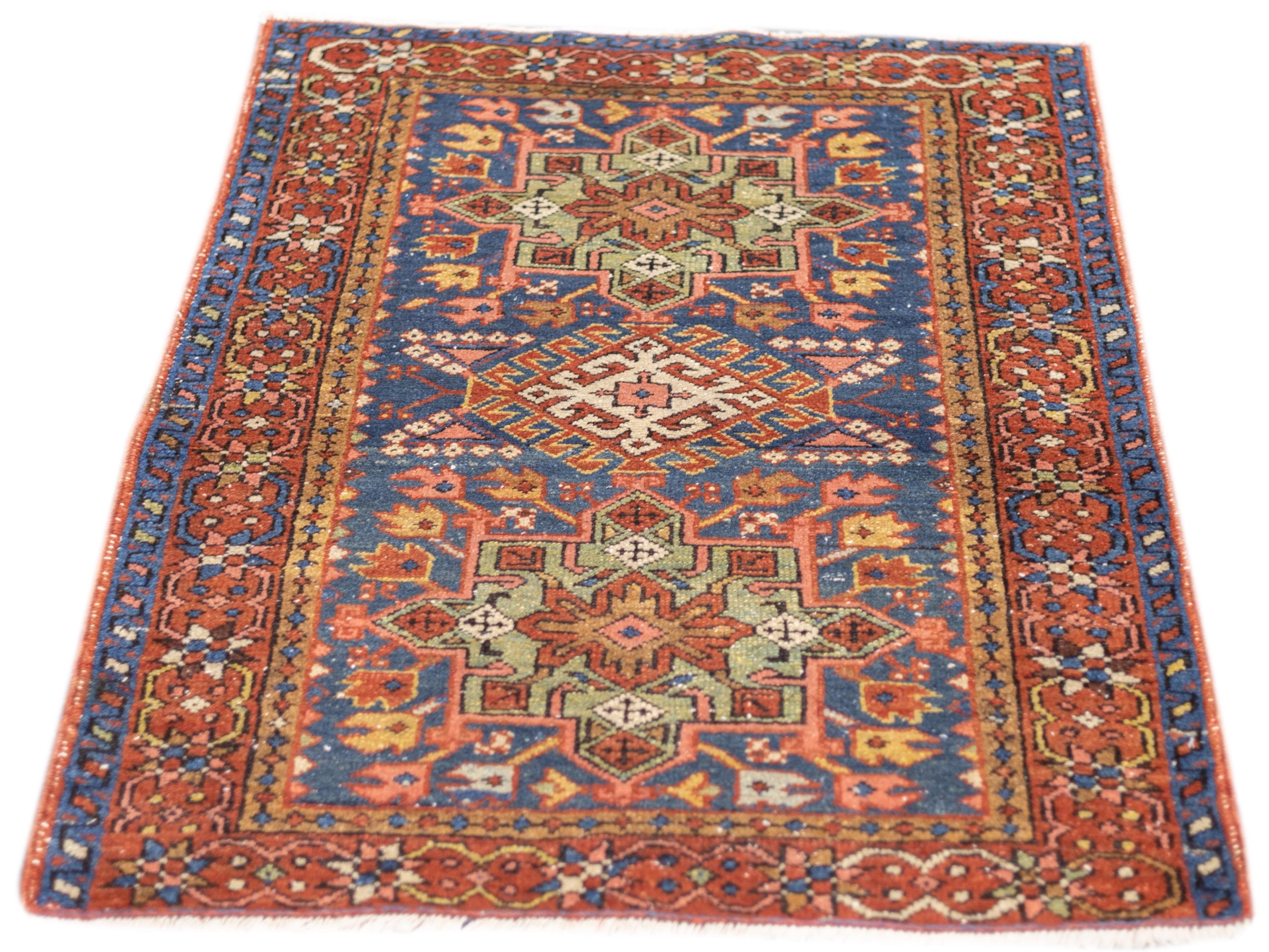 Antique Persian Heriz Rug 3'1'' x 3'11'' For Sale 1