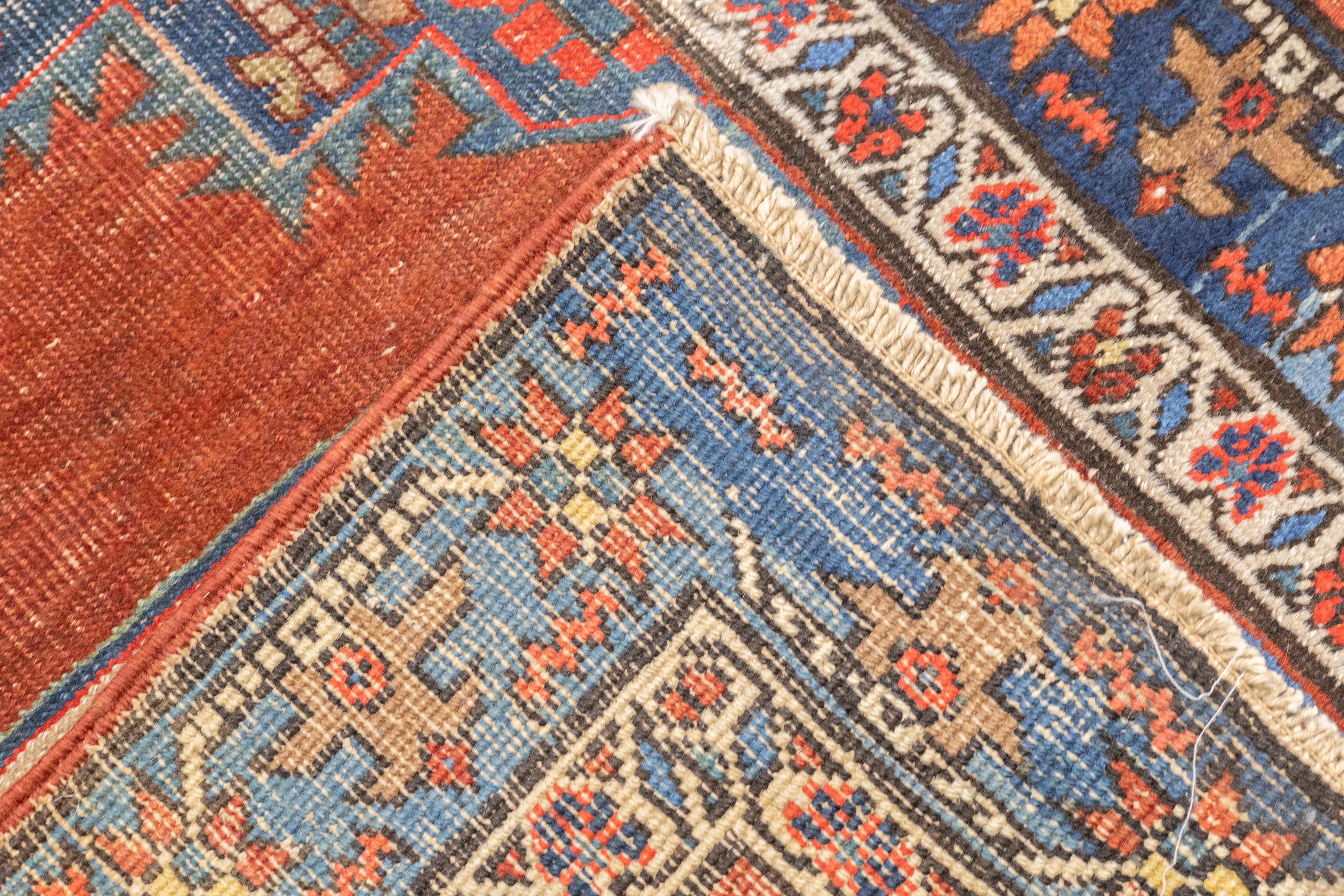 Antique Persian Heriz Rug 3'10'' x 4'5'' For Sale 4