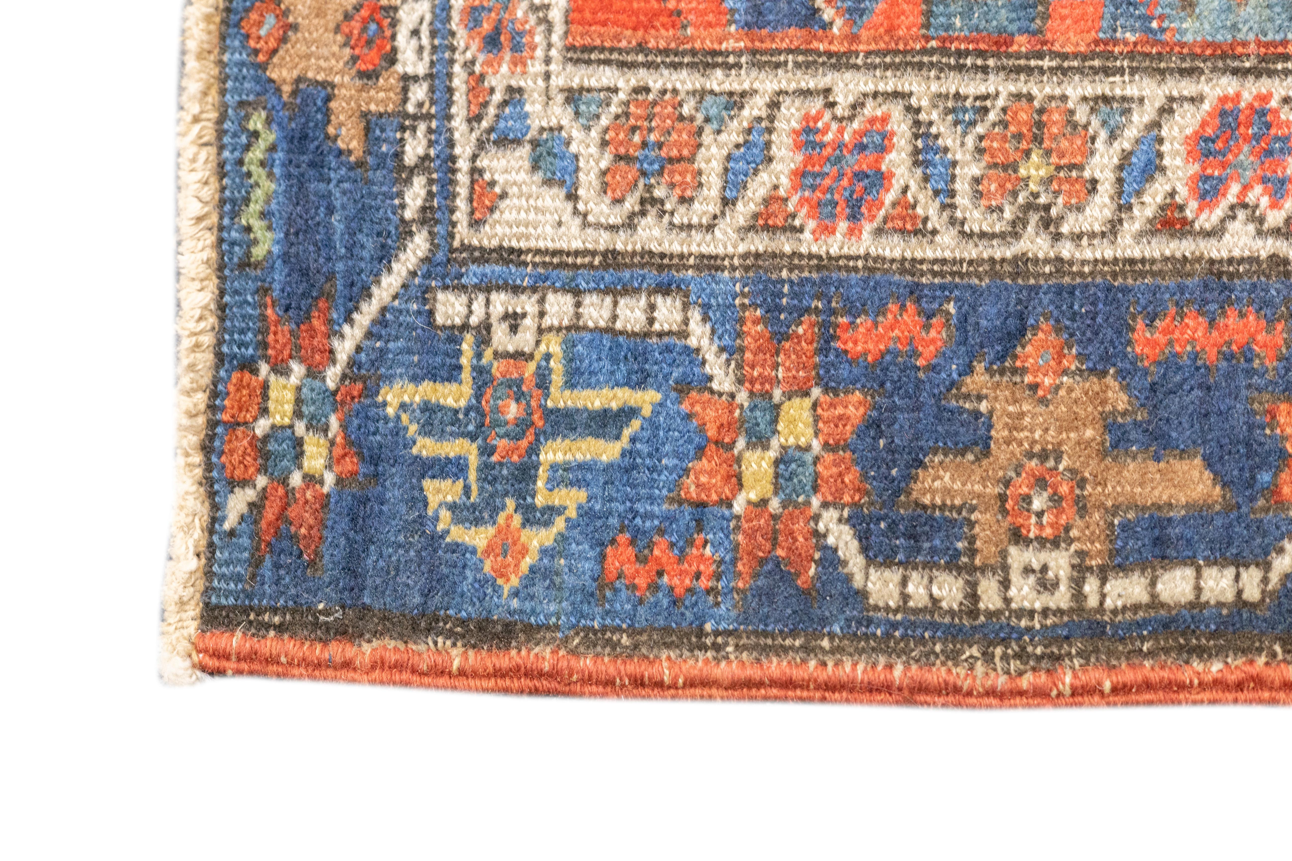 Antique Persian Heriz Rug 3'10'' x 4'5'' For Sale 3