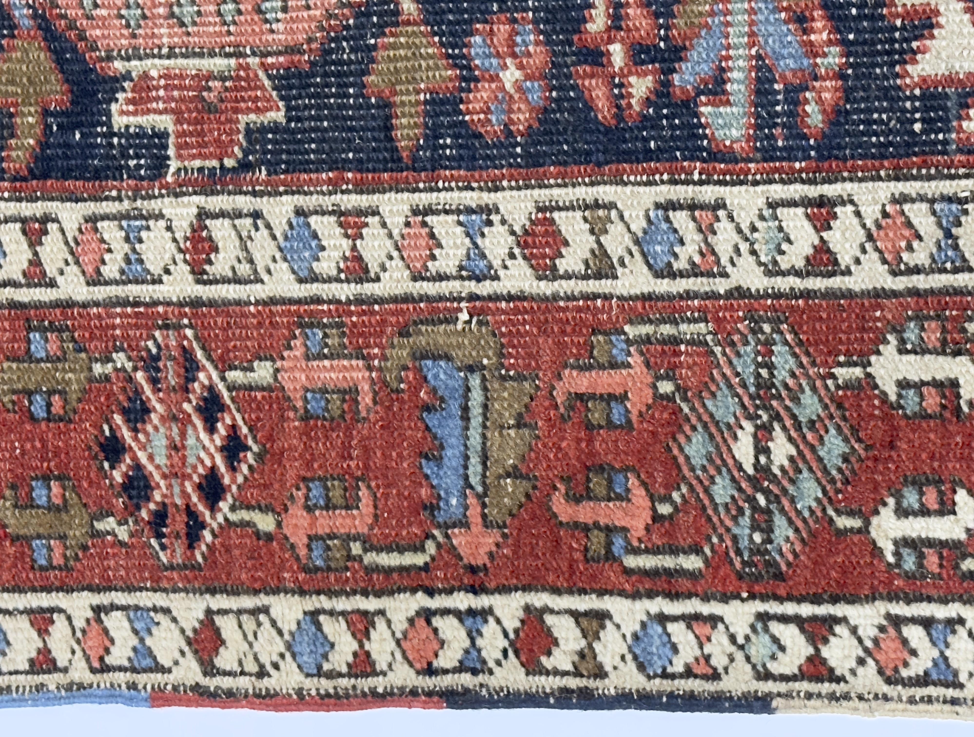 Wool Antique Persian Heriz Rug 3'3