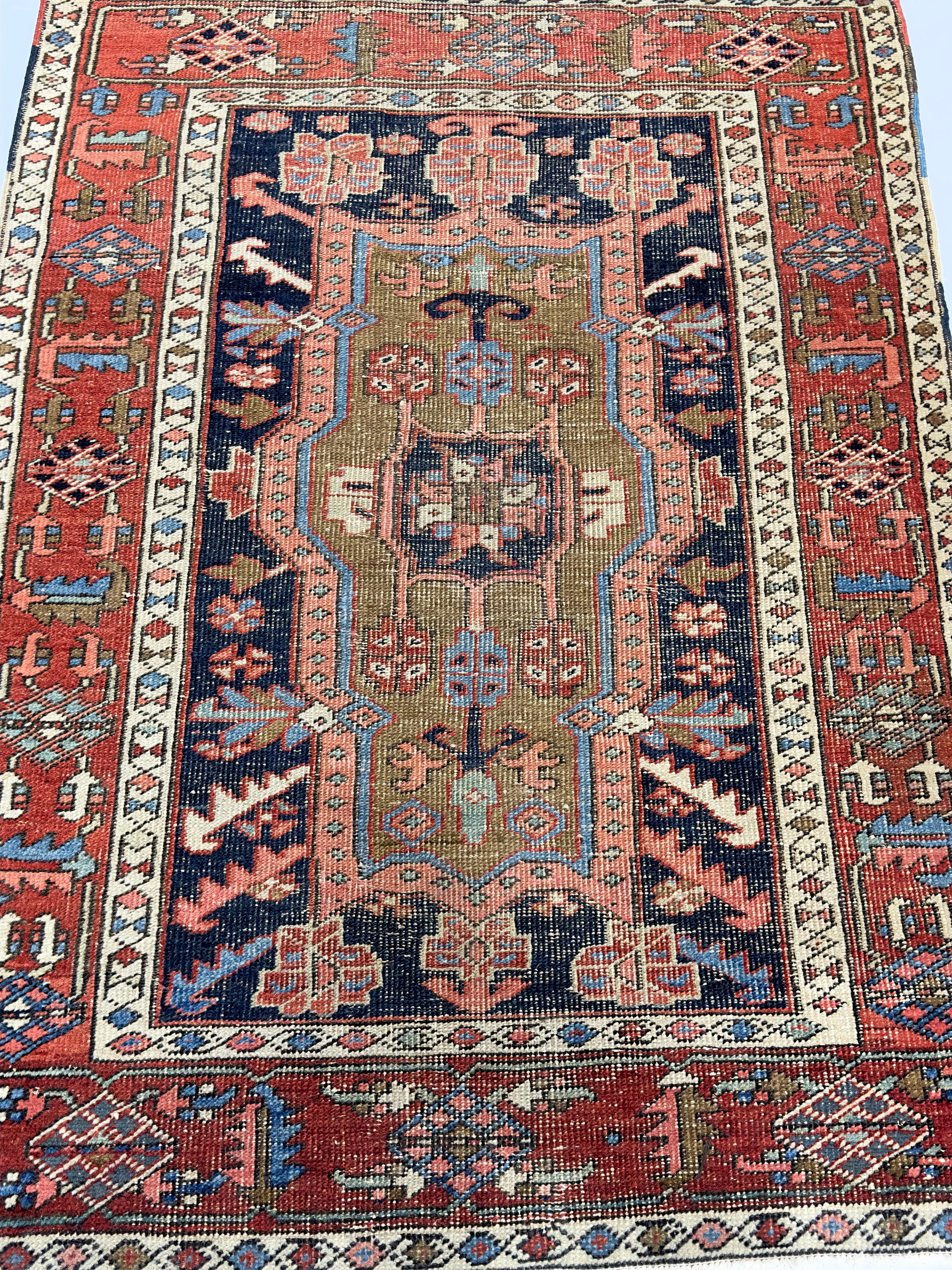 Antique Persian Heriz Rug 3'3
