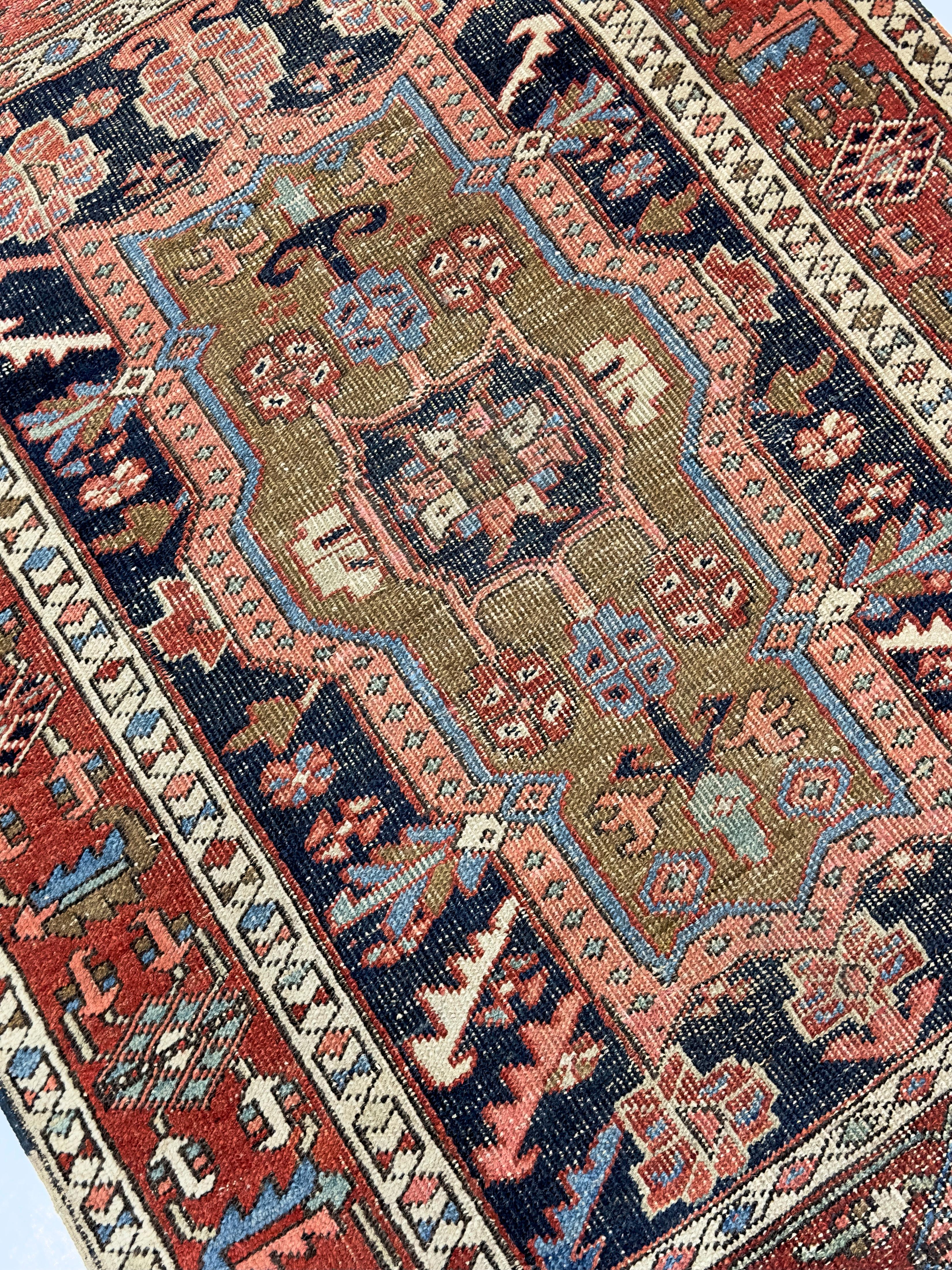 Antique Persian Heriz Rug 3'3