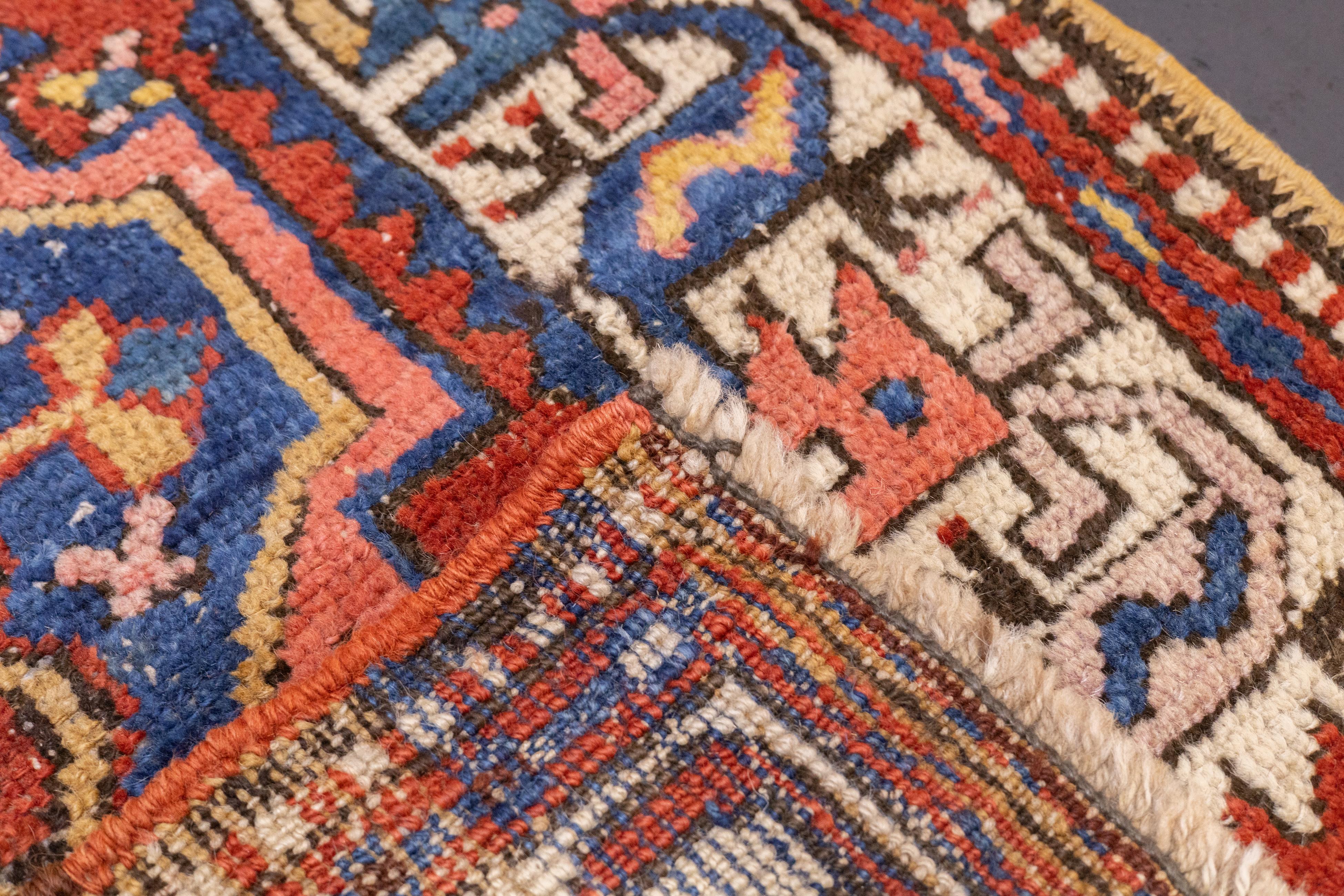 Antique Persian Heriz Rug 3'5'' x 10'1'' For Sale 3
