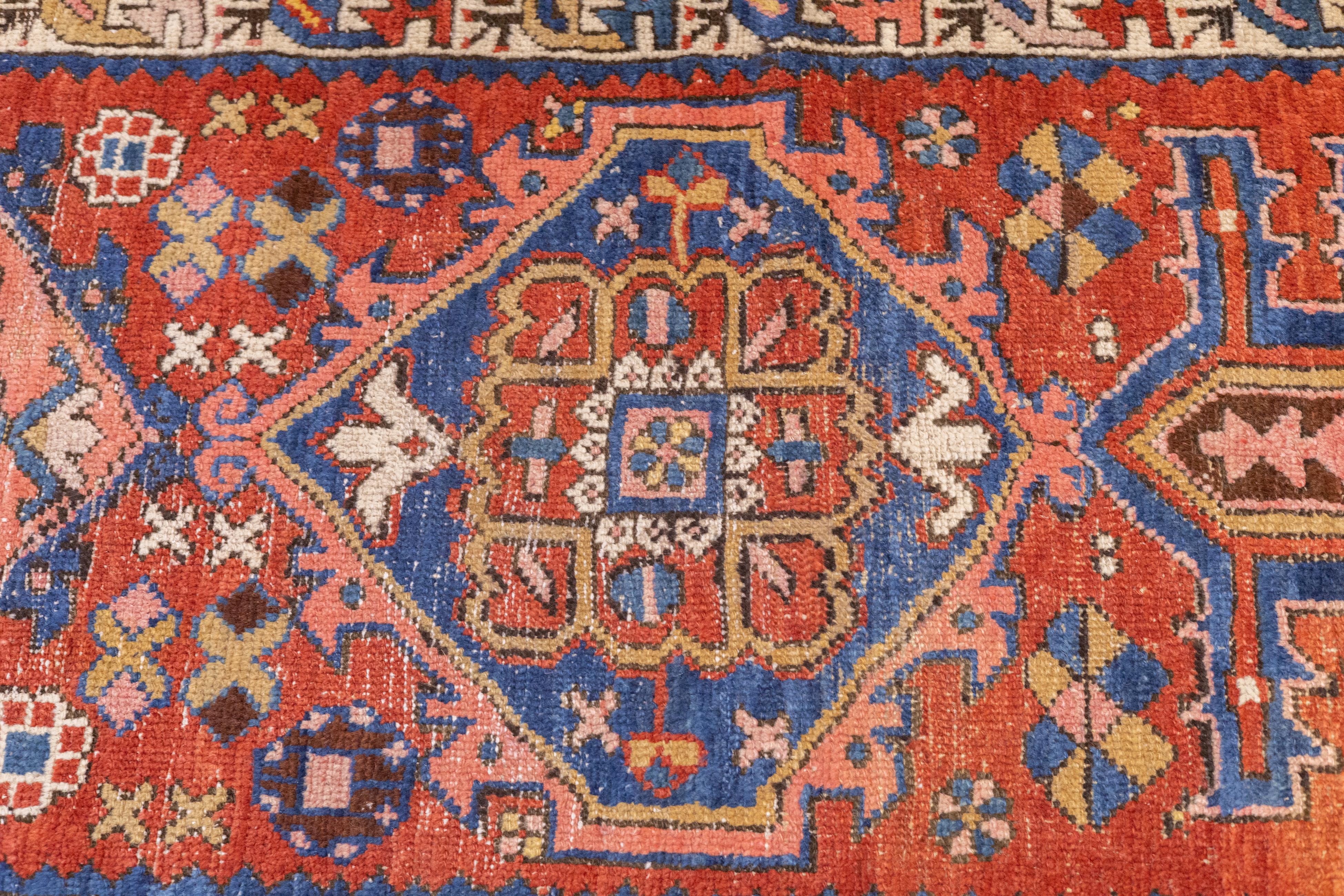 20th Century Antique Persian Heriz Rug 3'5'' x 10'1'' For Sale