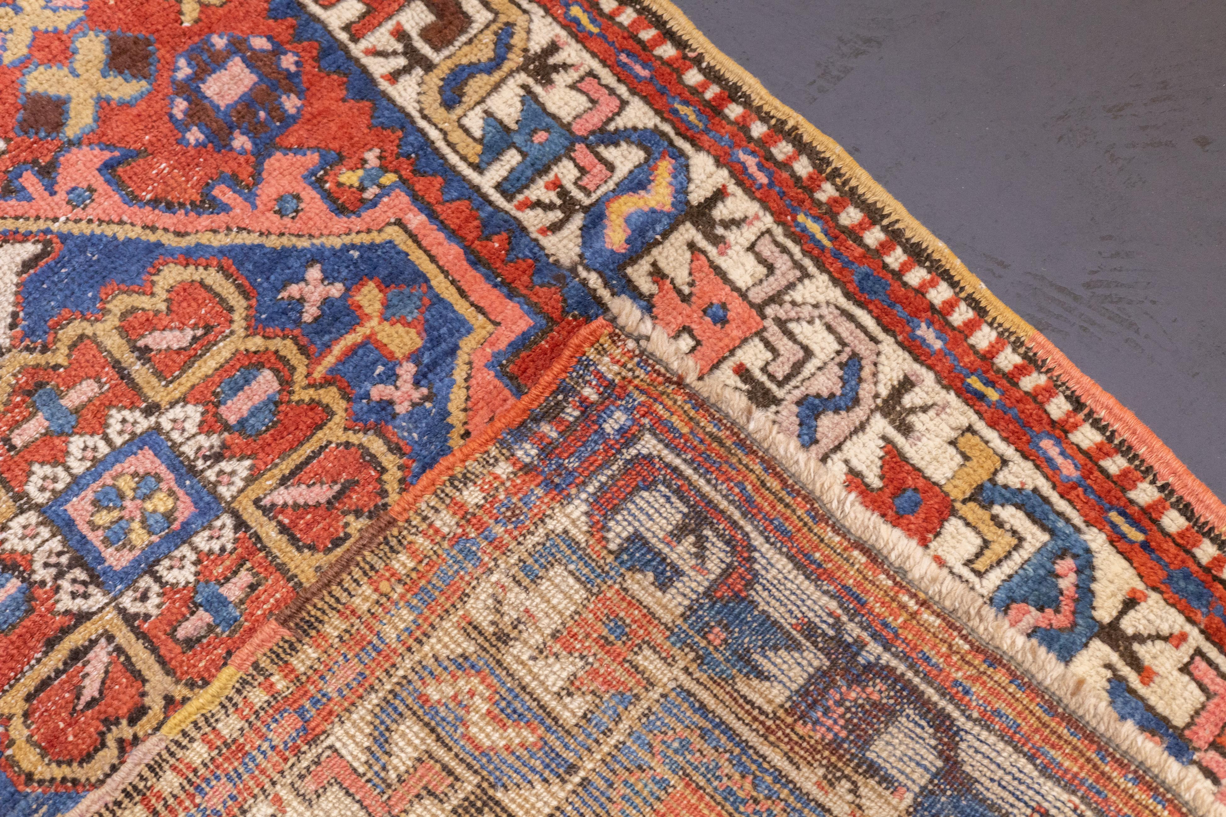 Antique Persian Heriz Rug 3'5'' x 10'1'' For Sale 2