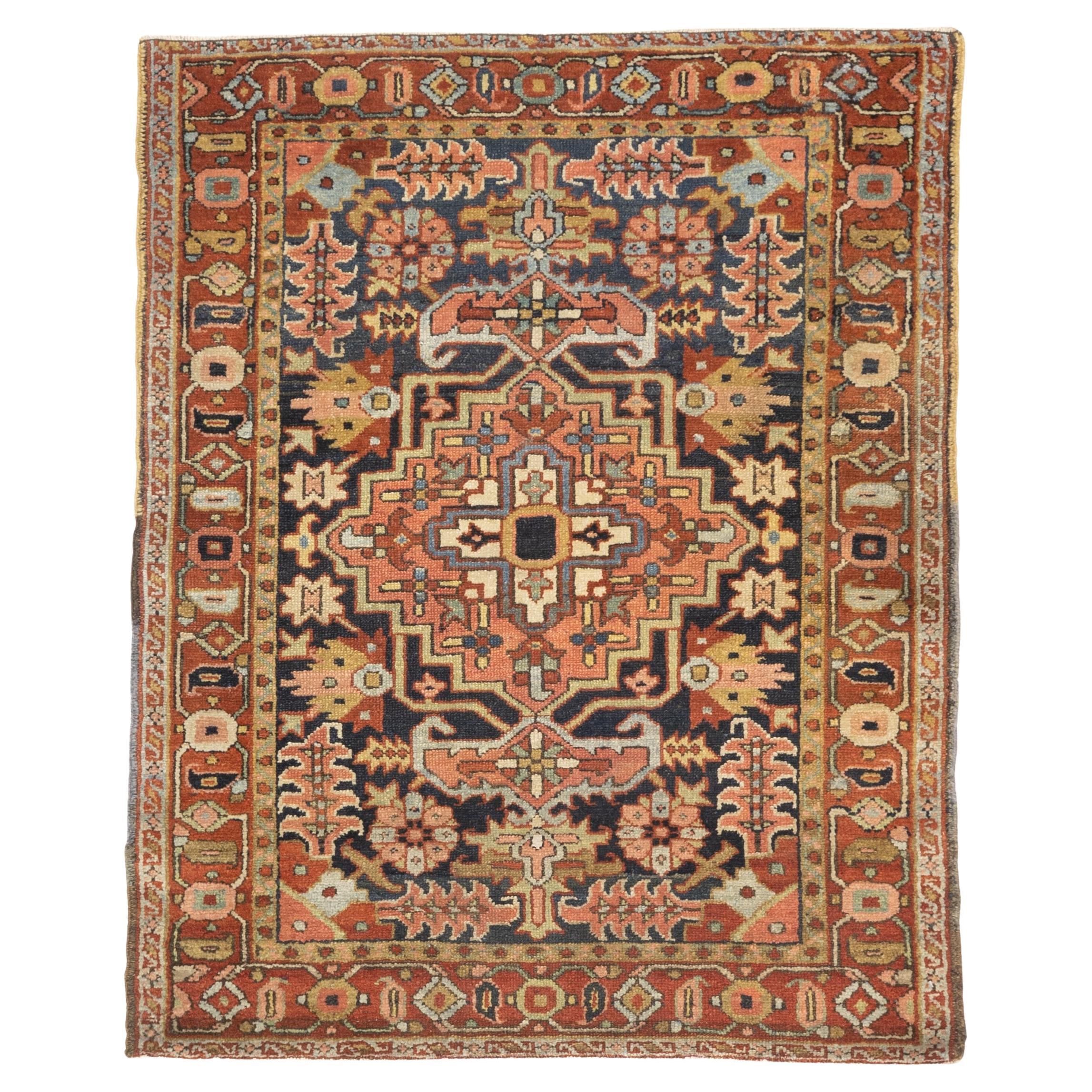 Antique Persian Heriz Rug 3’7" x 4’6”