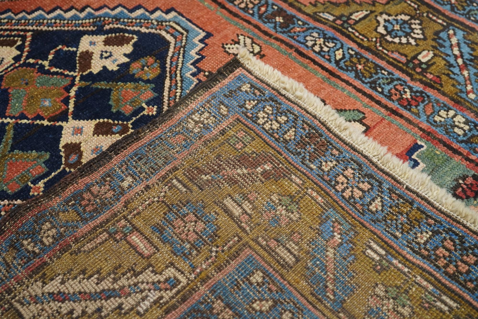 Antique Persian Heriz Rug 3'9'' x 5'1'' For Sale 1