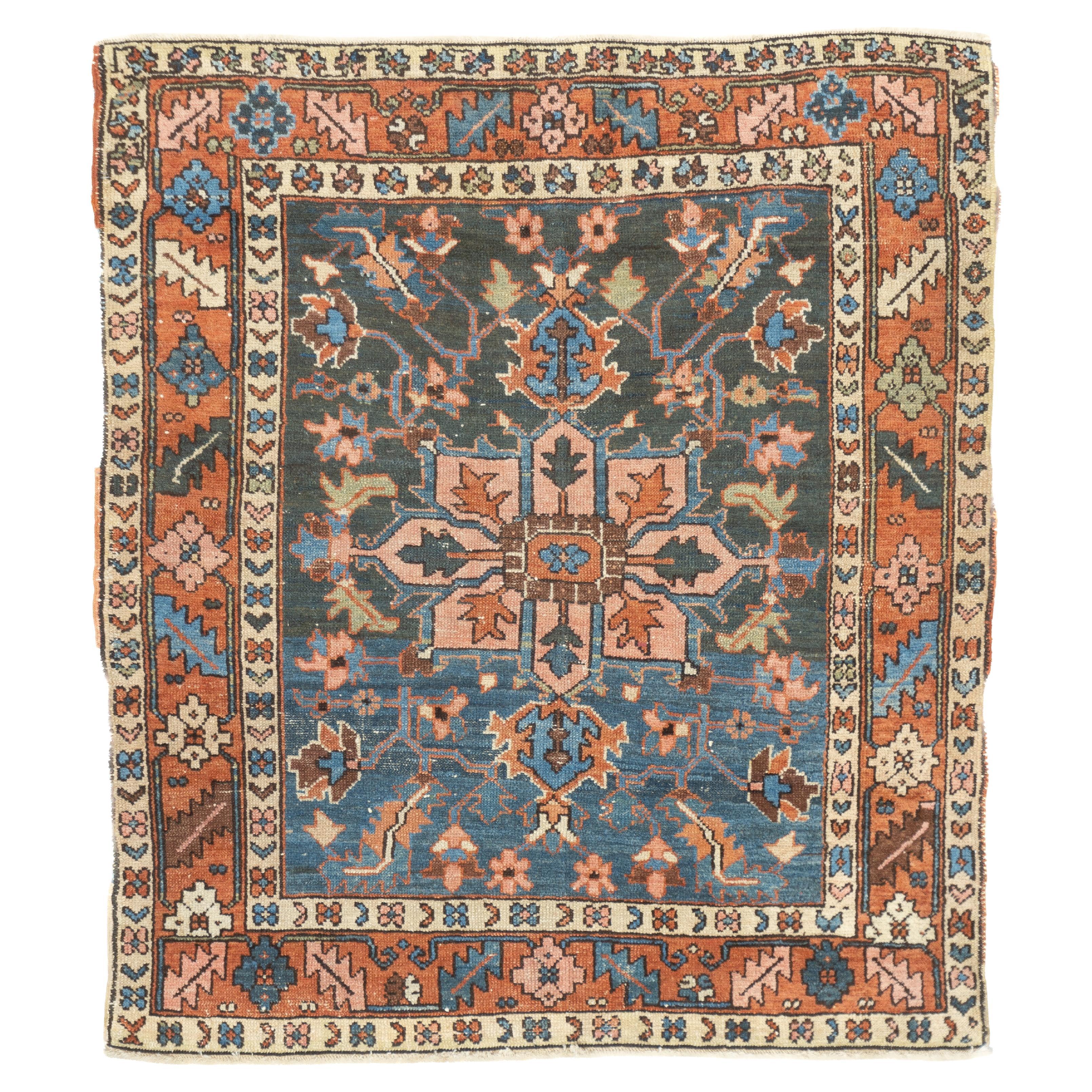 Antique Persian Heriz Rug 4'0" x 4'5''