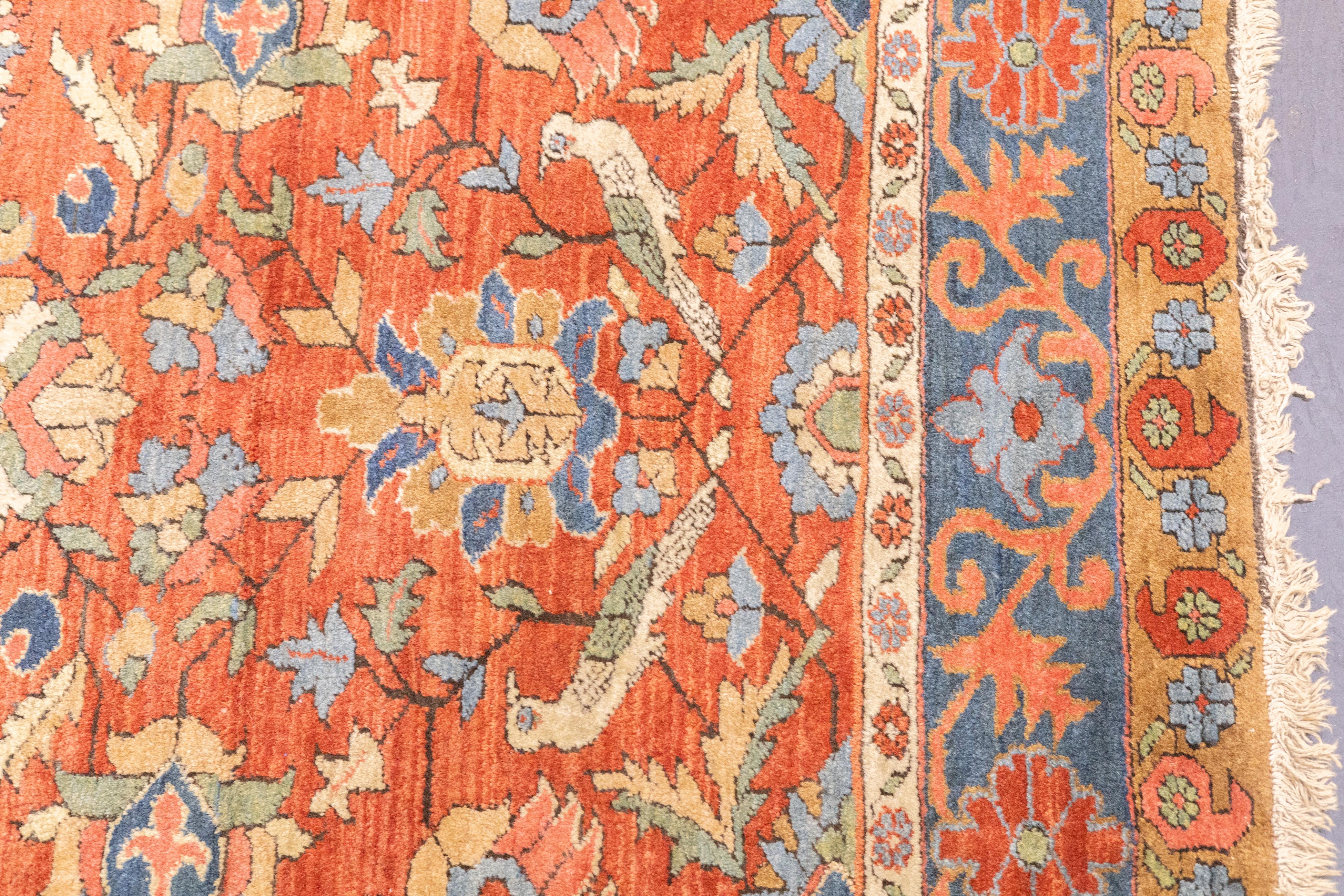 Wool Antique Persian Heriz Rug 4'10'' x 6'6'' For Sale