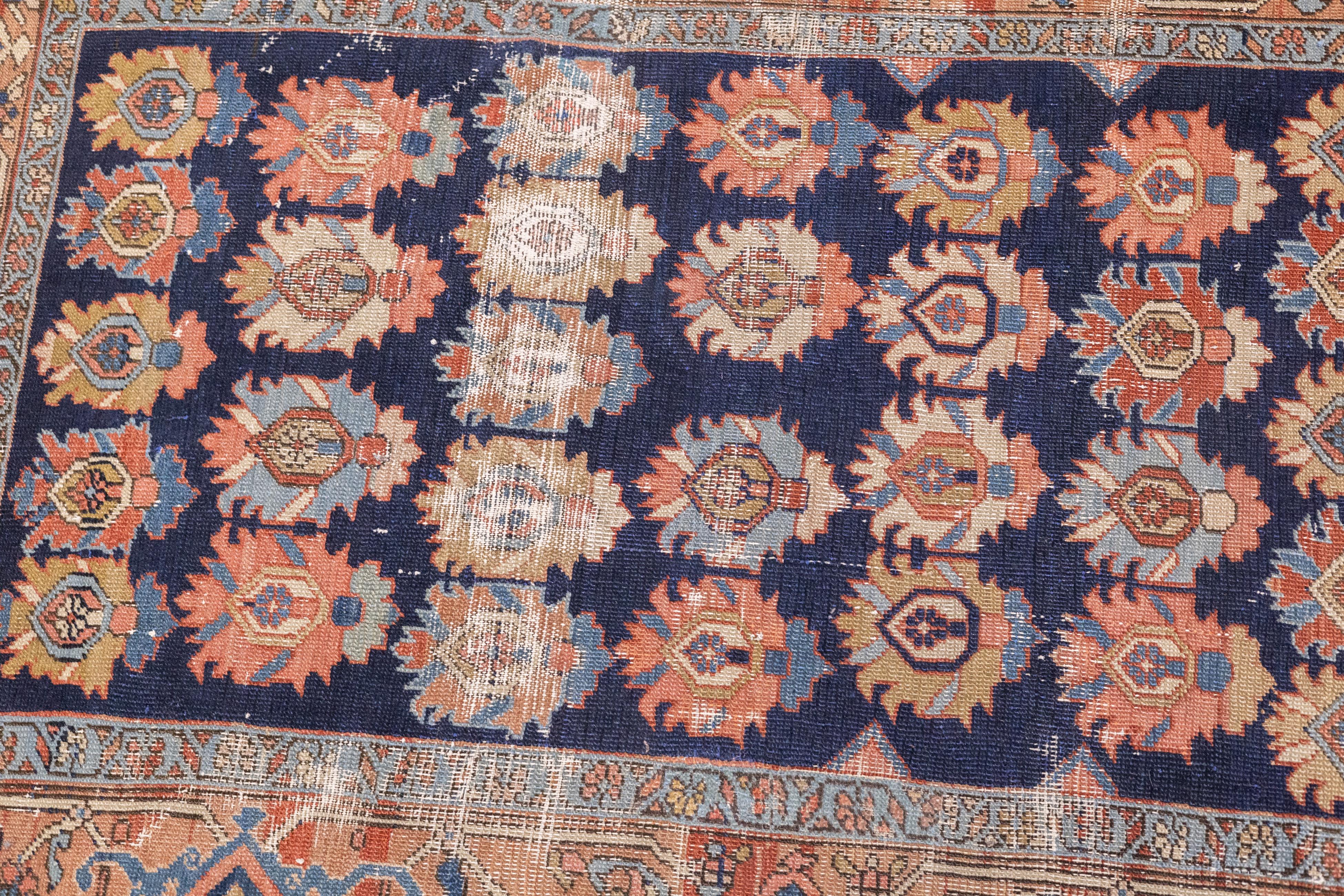Antique Persian Heriz Rug 4'2'' x 5'6'' For Sale 1