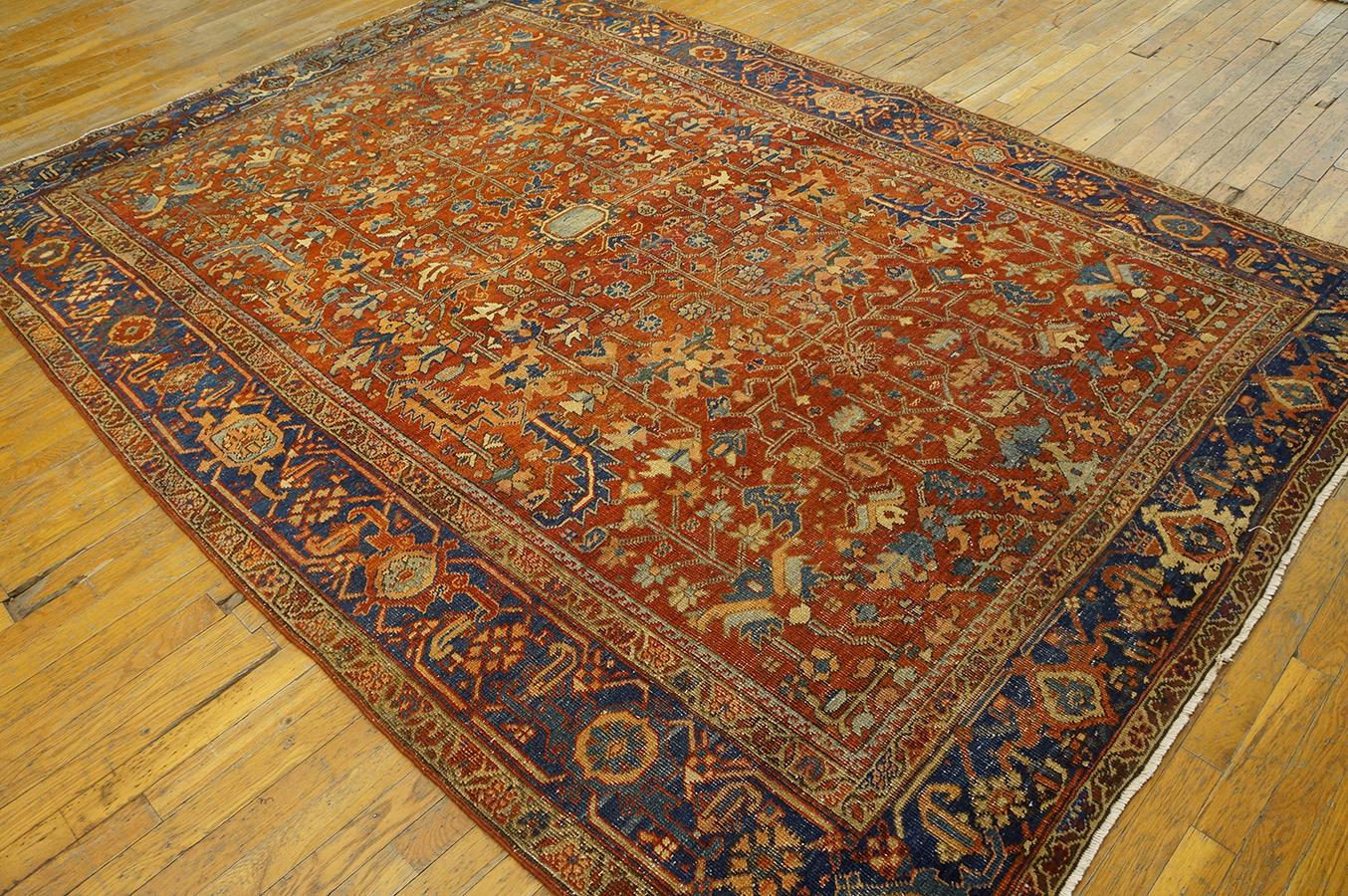 Hand-Knotted Early 20th Century N.W.  Persian Heriz Carpet ( 6'4''x 9'1'' - 193 x 277 ) For Sale