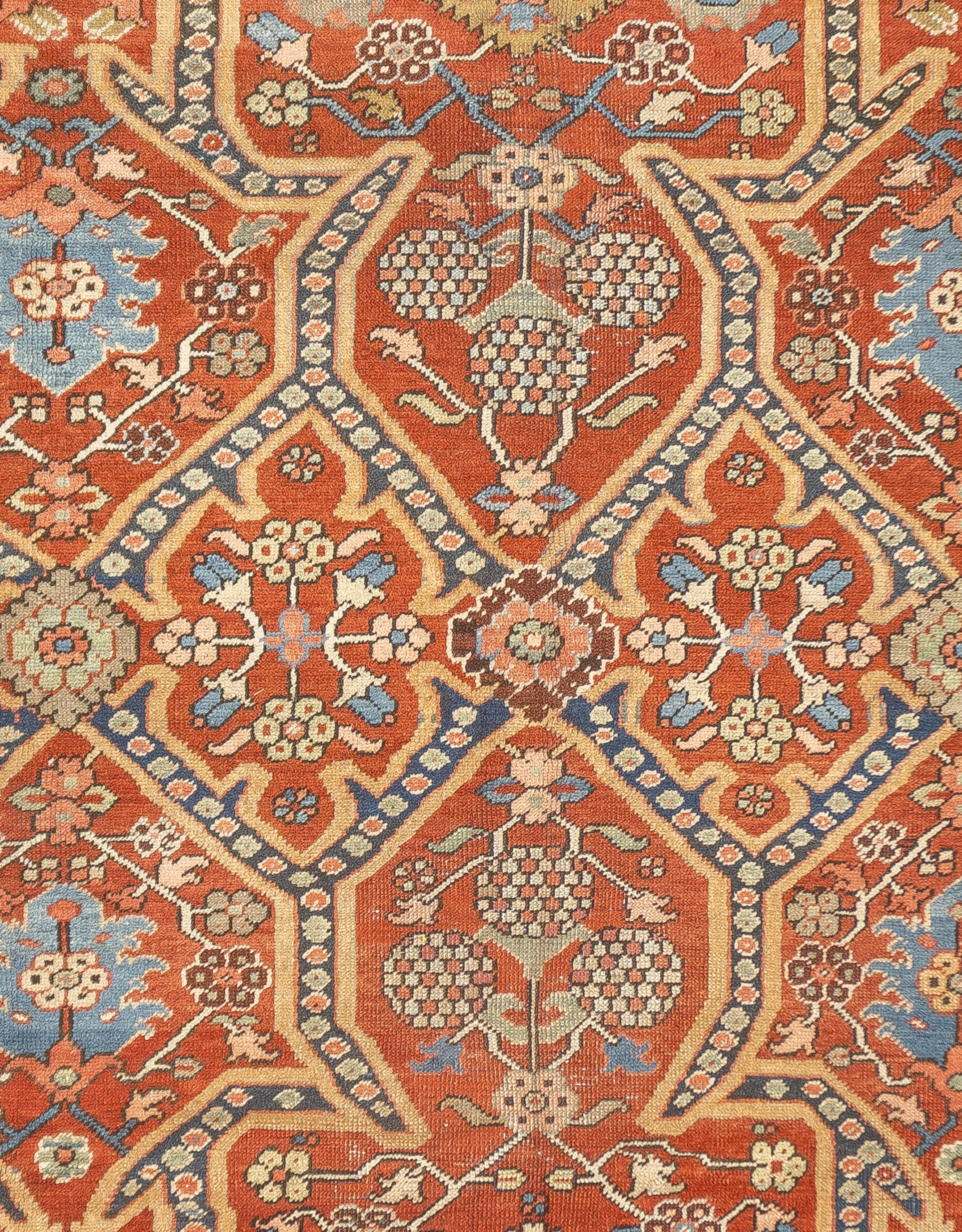 Hand-Knotted Antique Persian Heriz Rug 7'9'' x 10'5'' For Sale