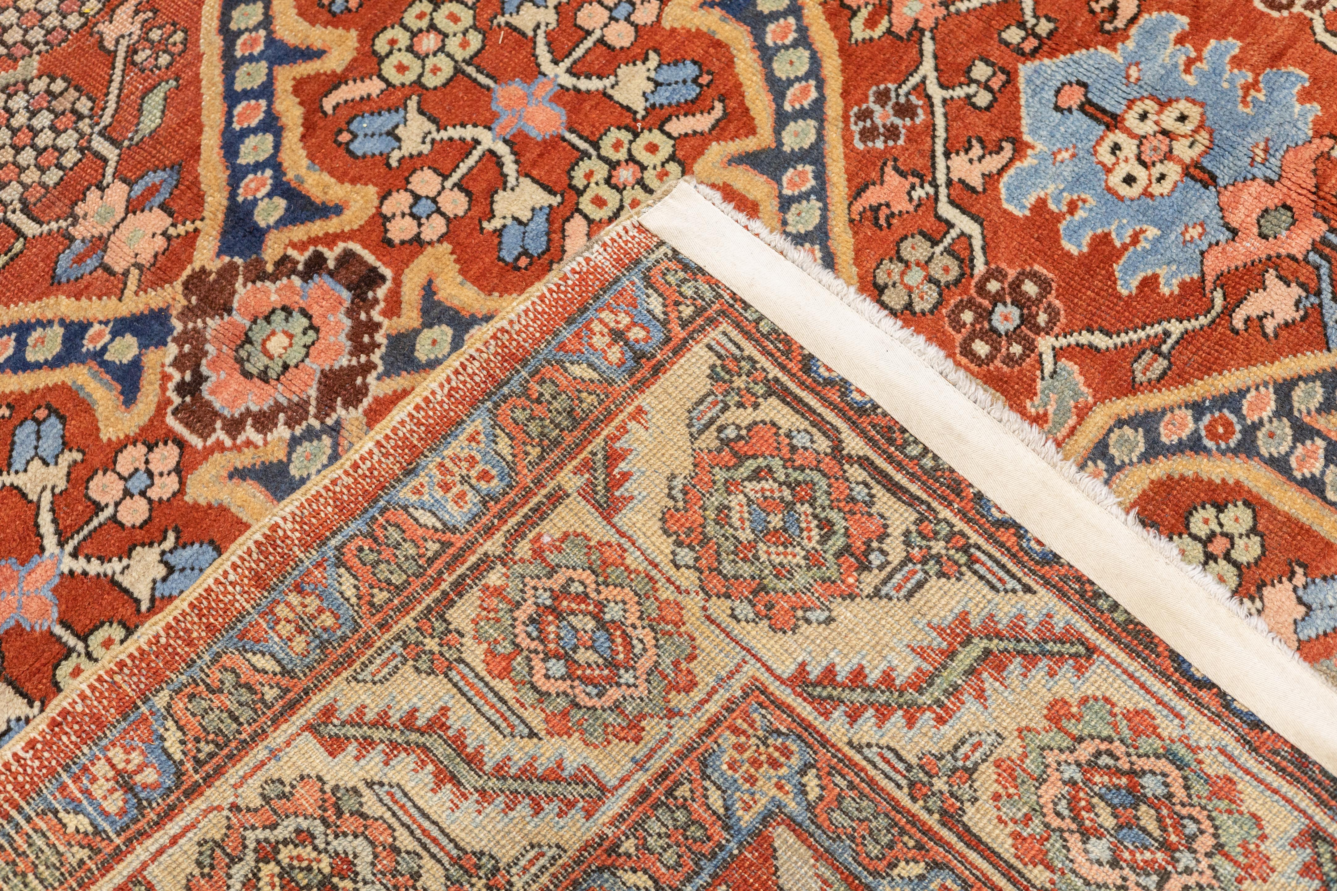 Antique Persian Heriz Rug 7'9'' x 10'5'' For Sale 1