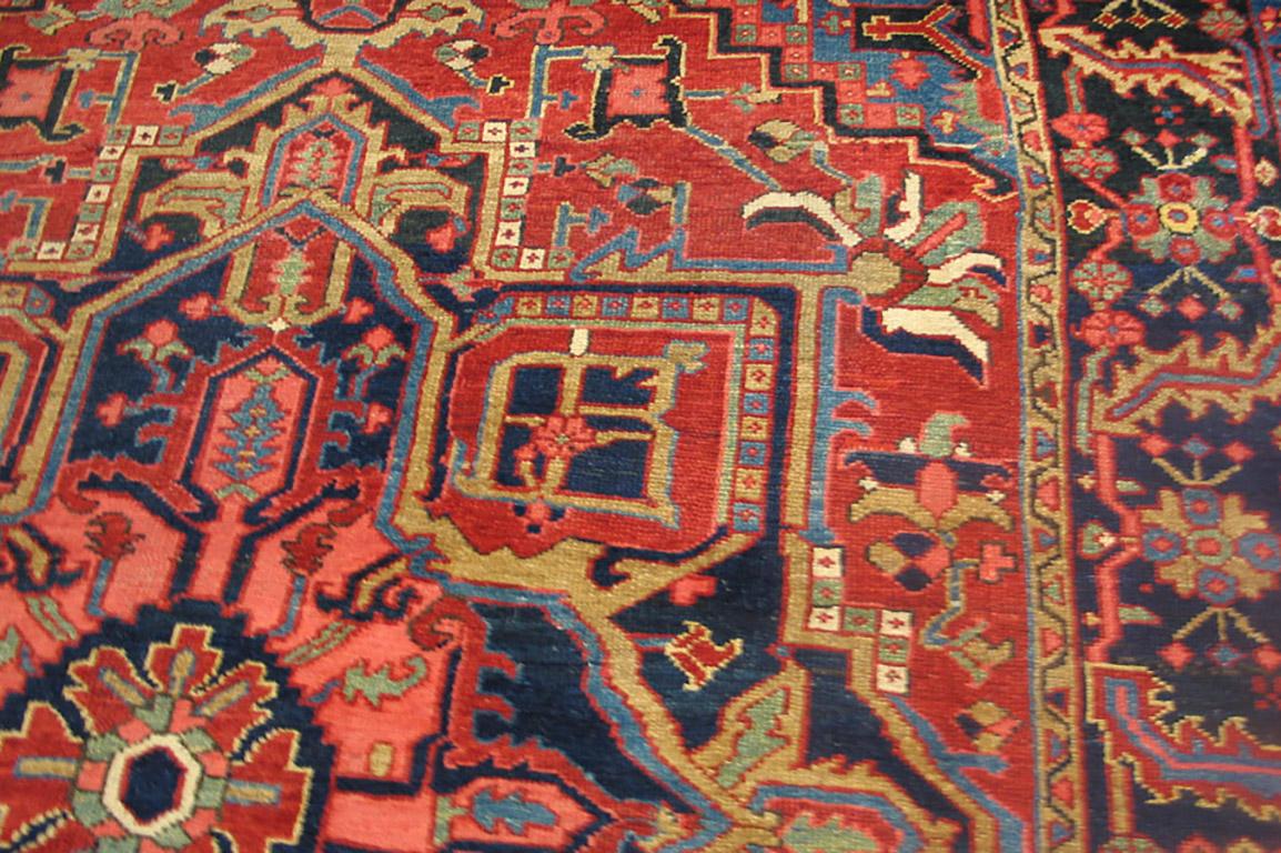 Hand-Knotted Antique Persian Heriz (Karajeh) Carpet