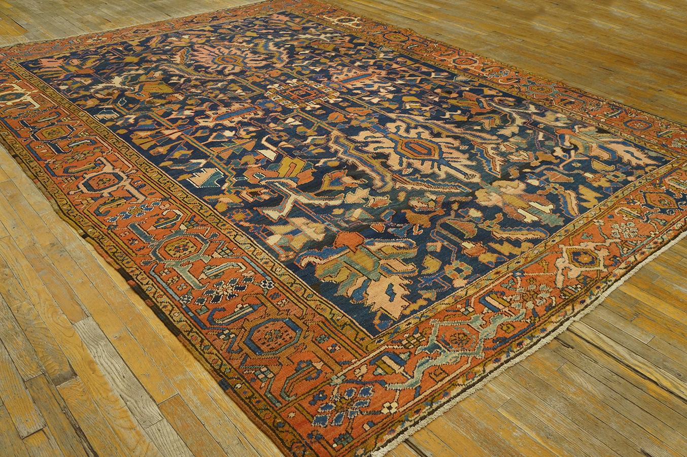 Hand-Knotted Early 20th Century Persian Heriz Carpet ( 9' x 11'9
