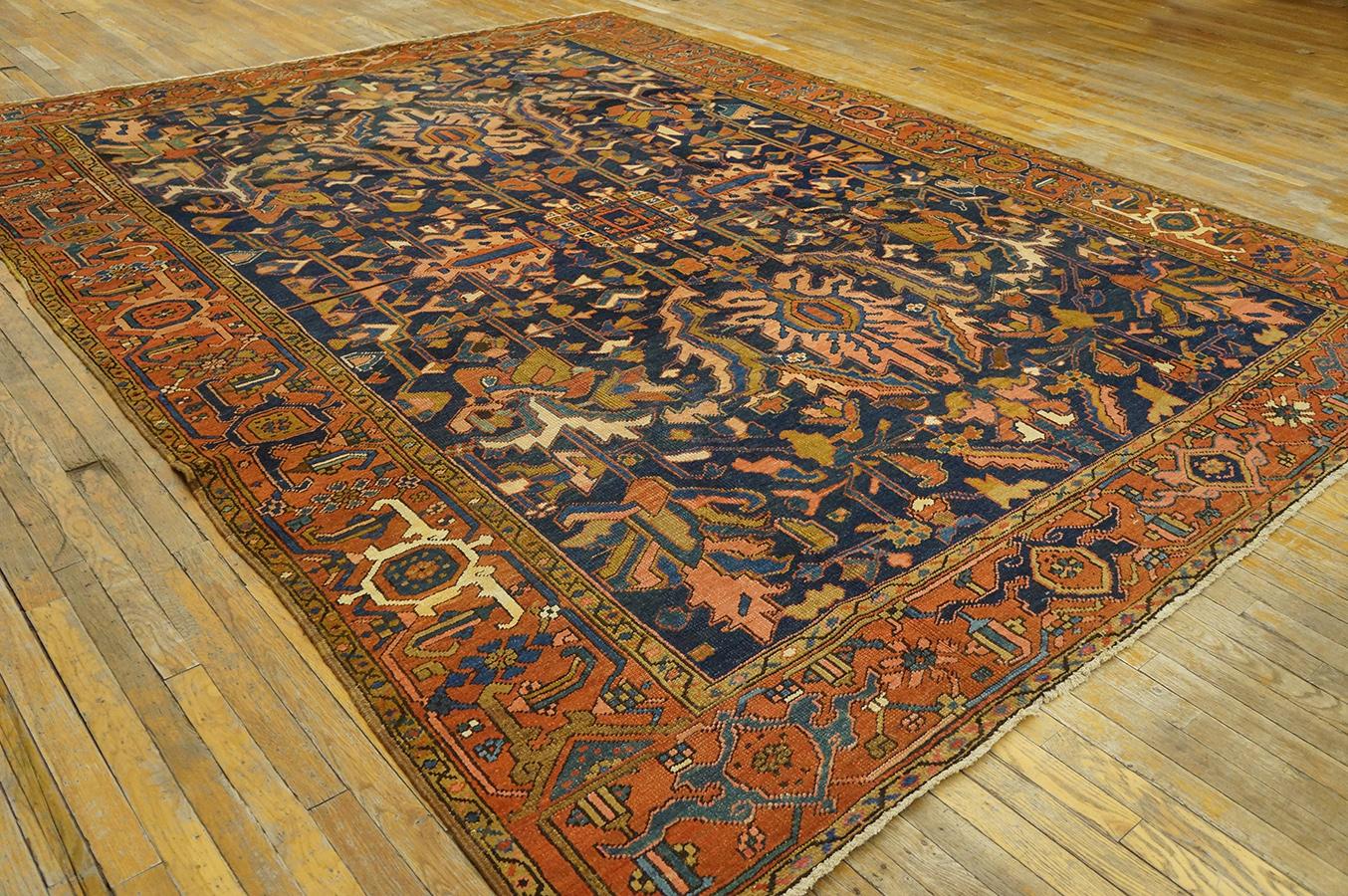 Wool Early 20th Century Persian Heriz Carpet ( 9' x 11'9