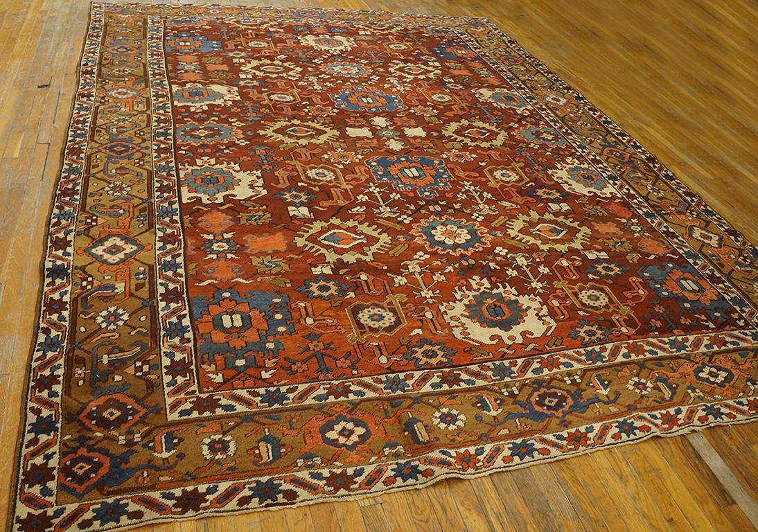 Late 19th Century N.W. Persian Heriz Carpet with Harshang Pattern 
9'3