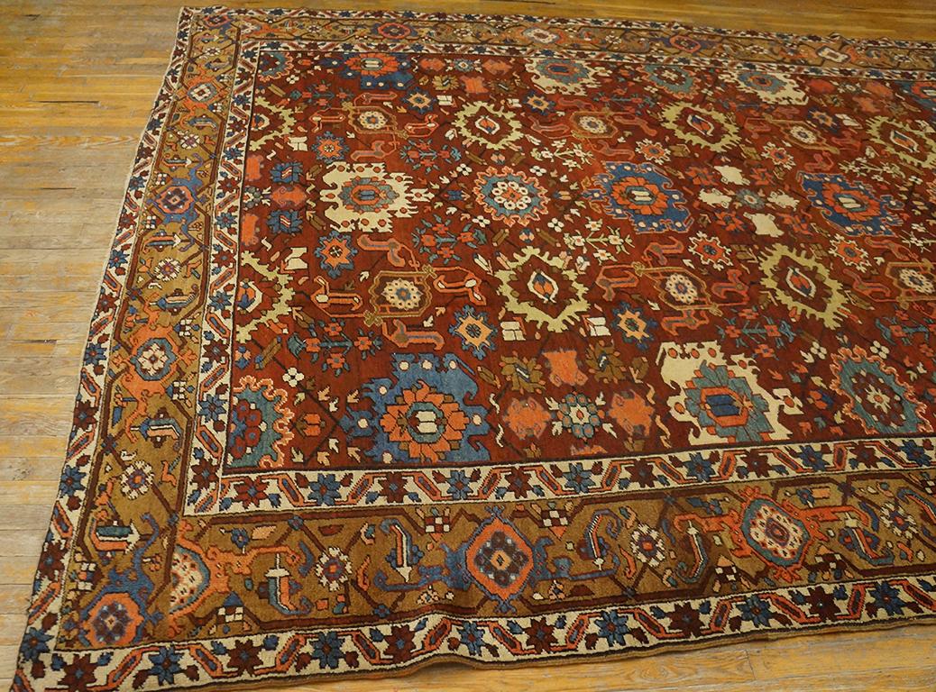 Hand-Knotted Late 19th Century N.W. Persian Heriz Carpet ( 9'3