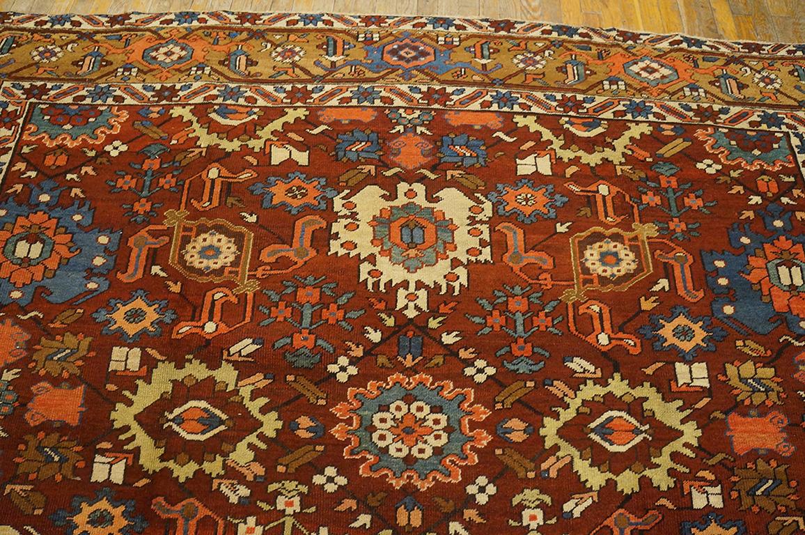 Wool Late 19th Century N.W. Persian Heriz Carpet ( 9'3