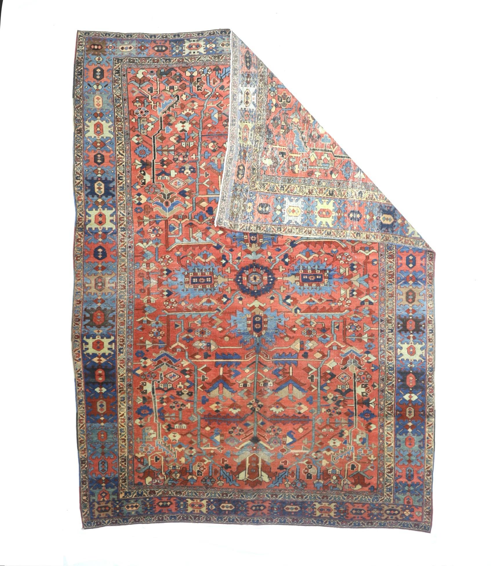 Antique Persian Heriz Rug 9'4