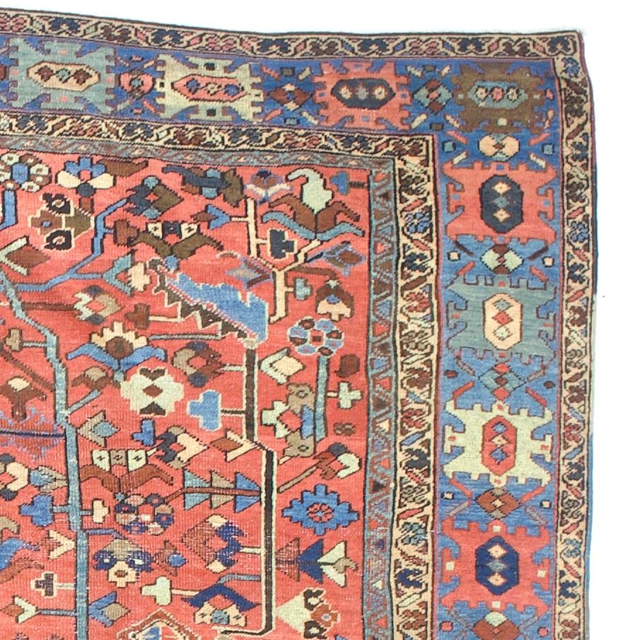 Wool Antique Persian Heriz Rug 9'4