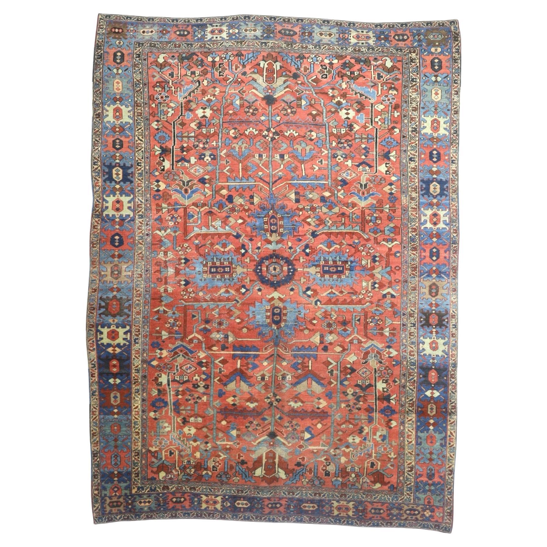 Antique Persian Heriz Rug 9'4" x 12’6"