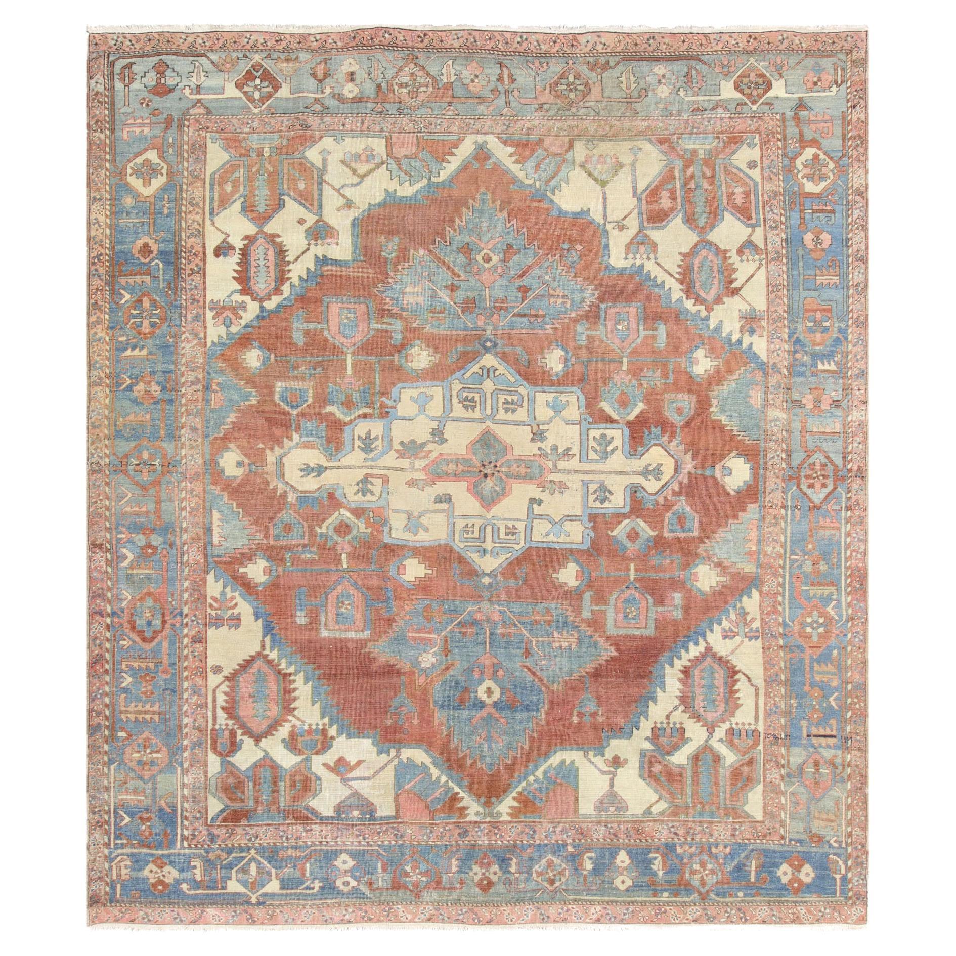 Tapis persan antique Heriz - 9'5" x 10'6"