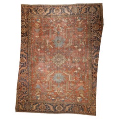 Antique Persian Heriz Rug 9’9" x 11’10”