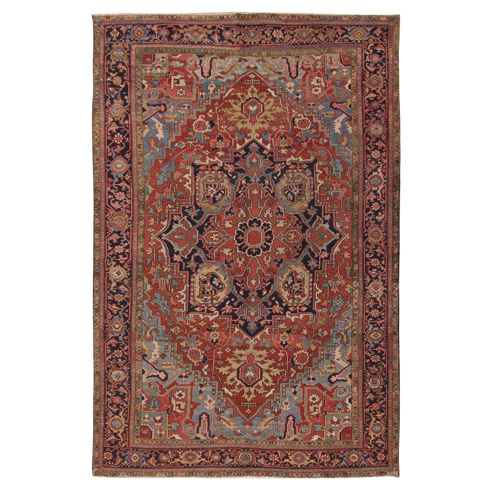 Ancien tapis persan Heriz  9'9 x 13'1 en vente