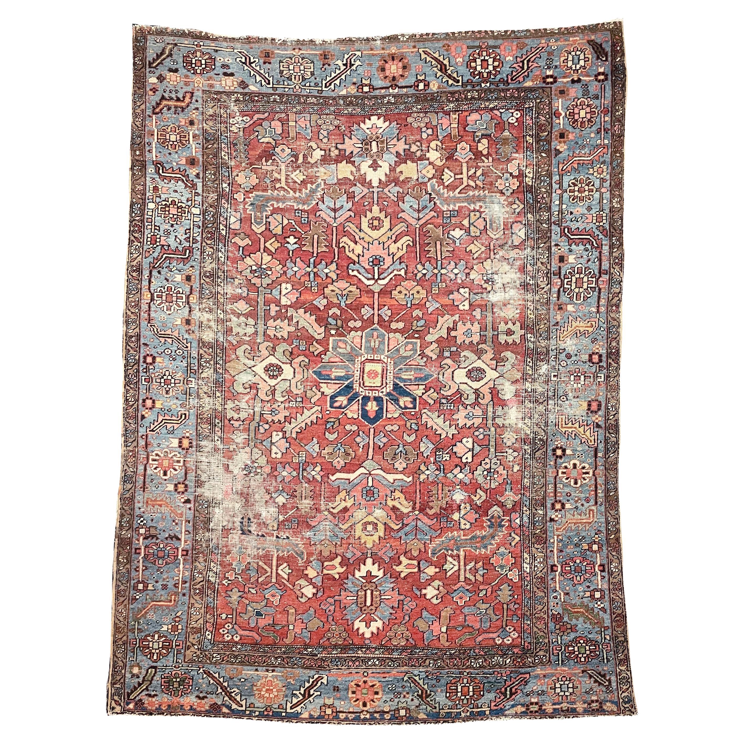 Tapis persan ancien Heriz, vers 1915-1925
