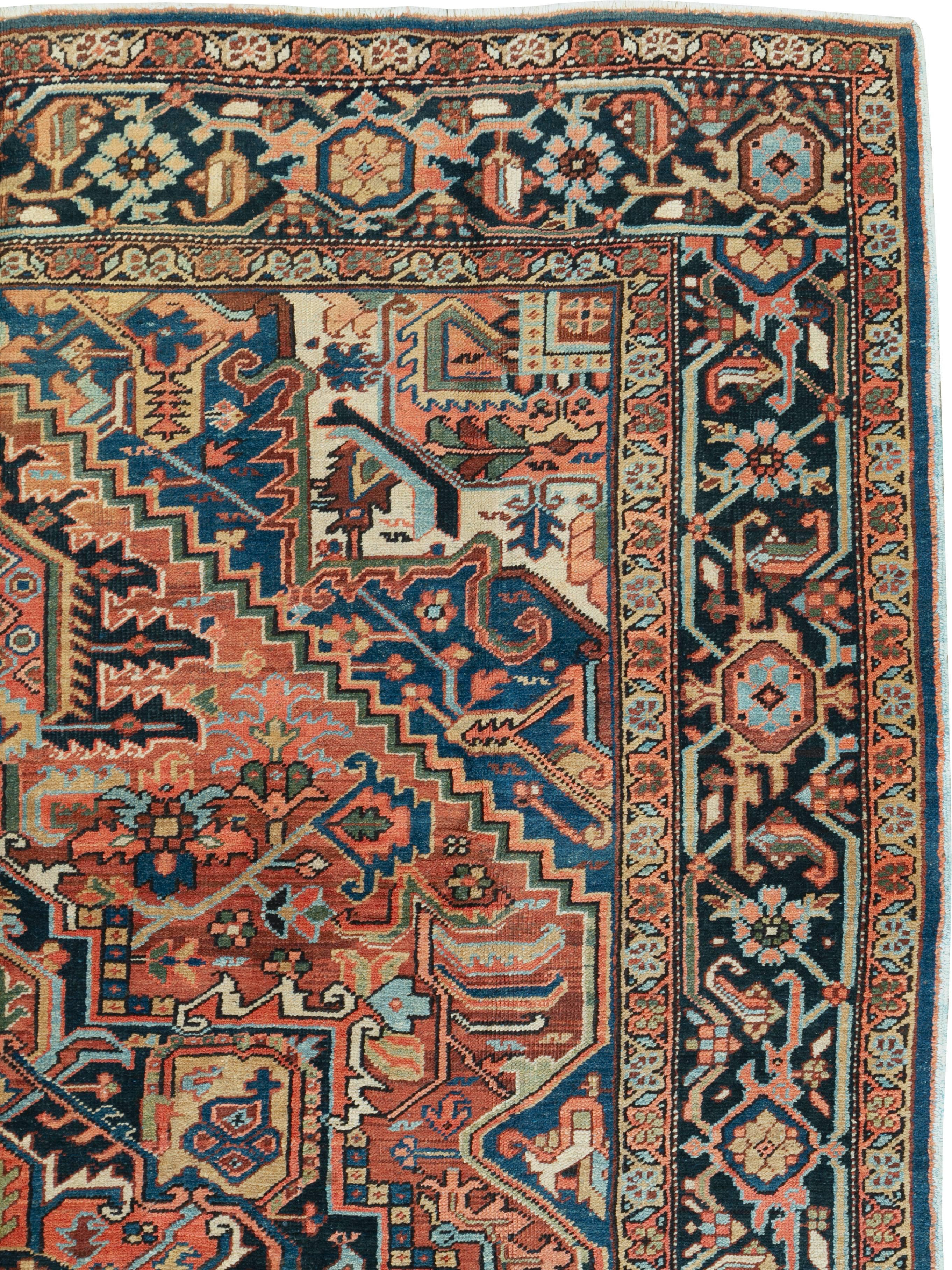 Tribal Antique Persian Heriz Rug