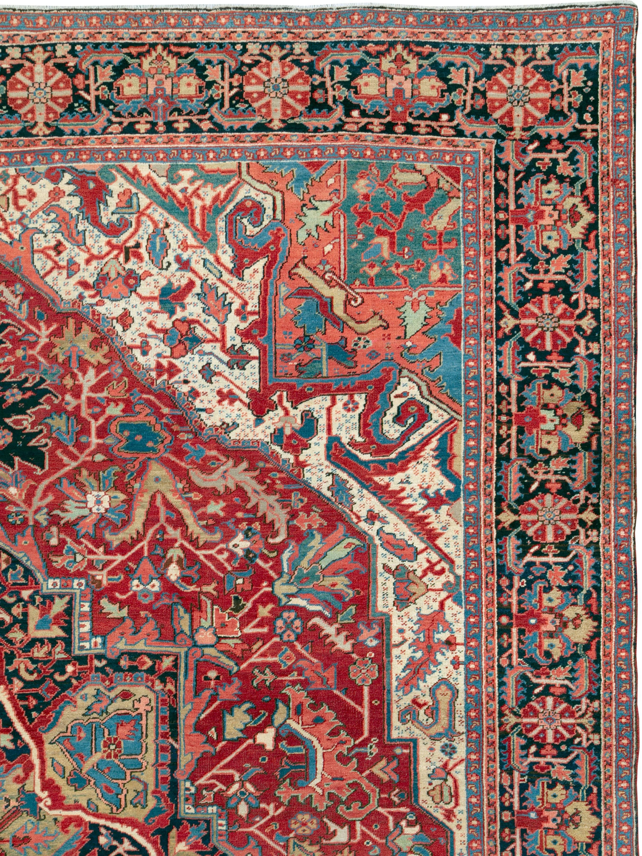 Heriz Serapi Antique Persian Heriz Rug For Sale