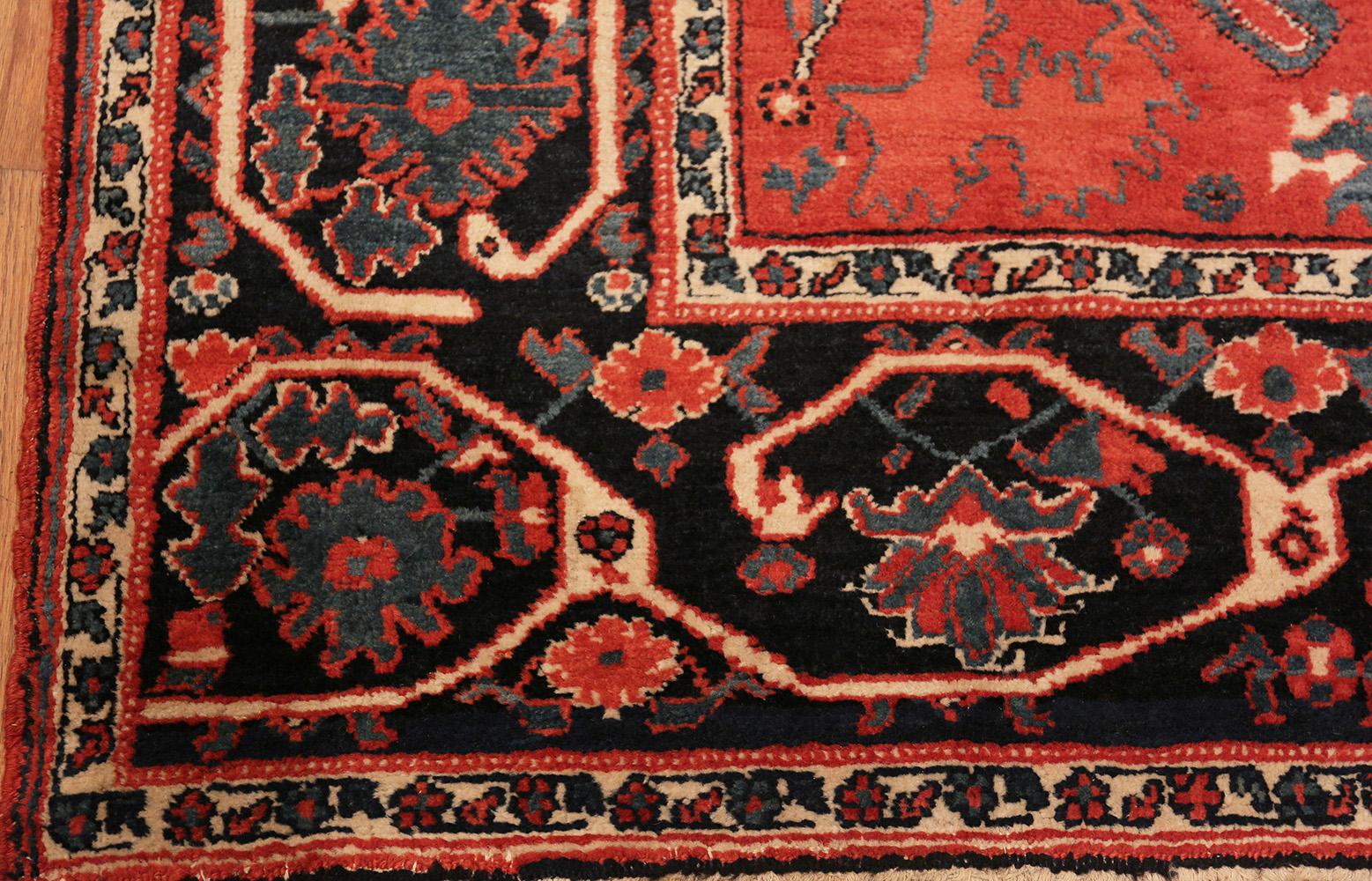 Rare Long and Narrow Antique Persian Heriz Rug. Size: 7 ft x 18 ft In Good Condition In New York, NY