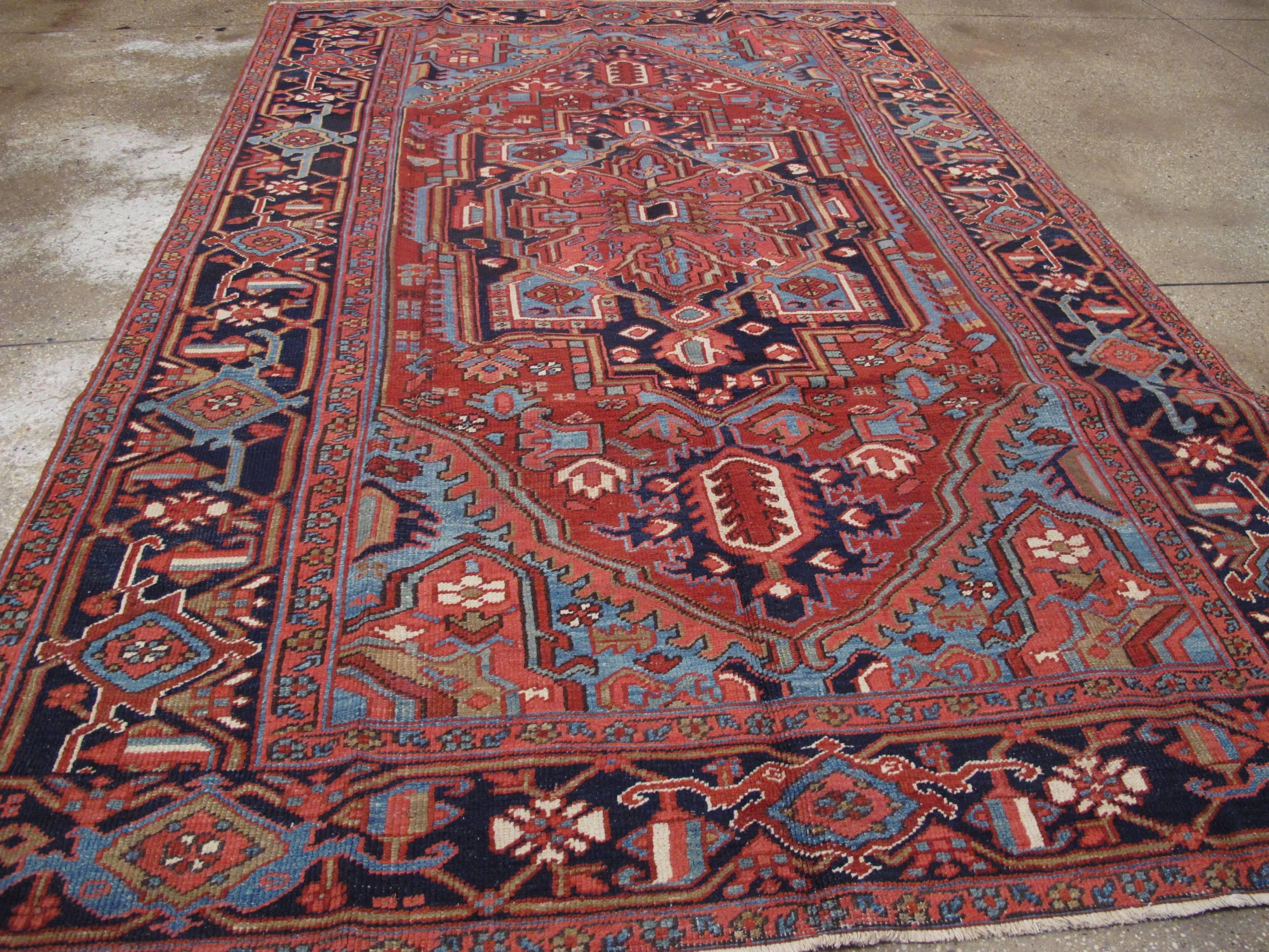 20th Century Antique Persian Heriz Rug