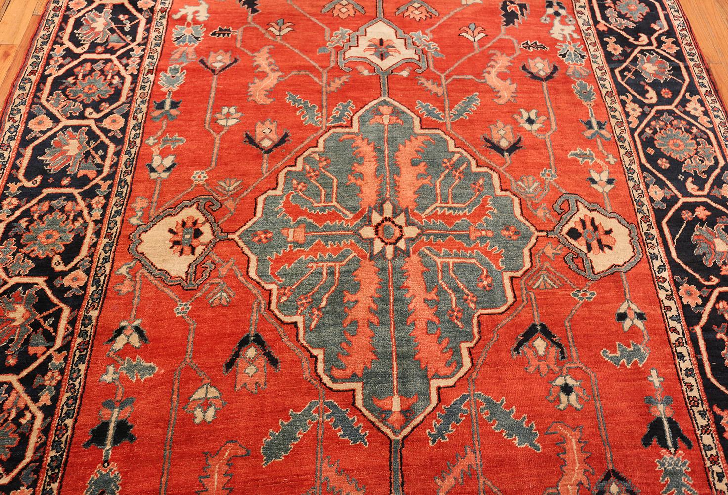Early 20th Century Rare Long and Narrow Antique Persian Heriz Rug. Size: 7 ft x 18 ft