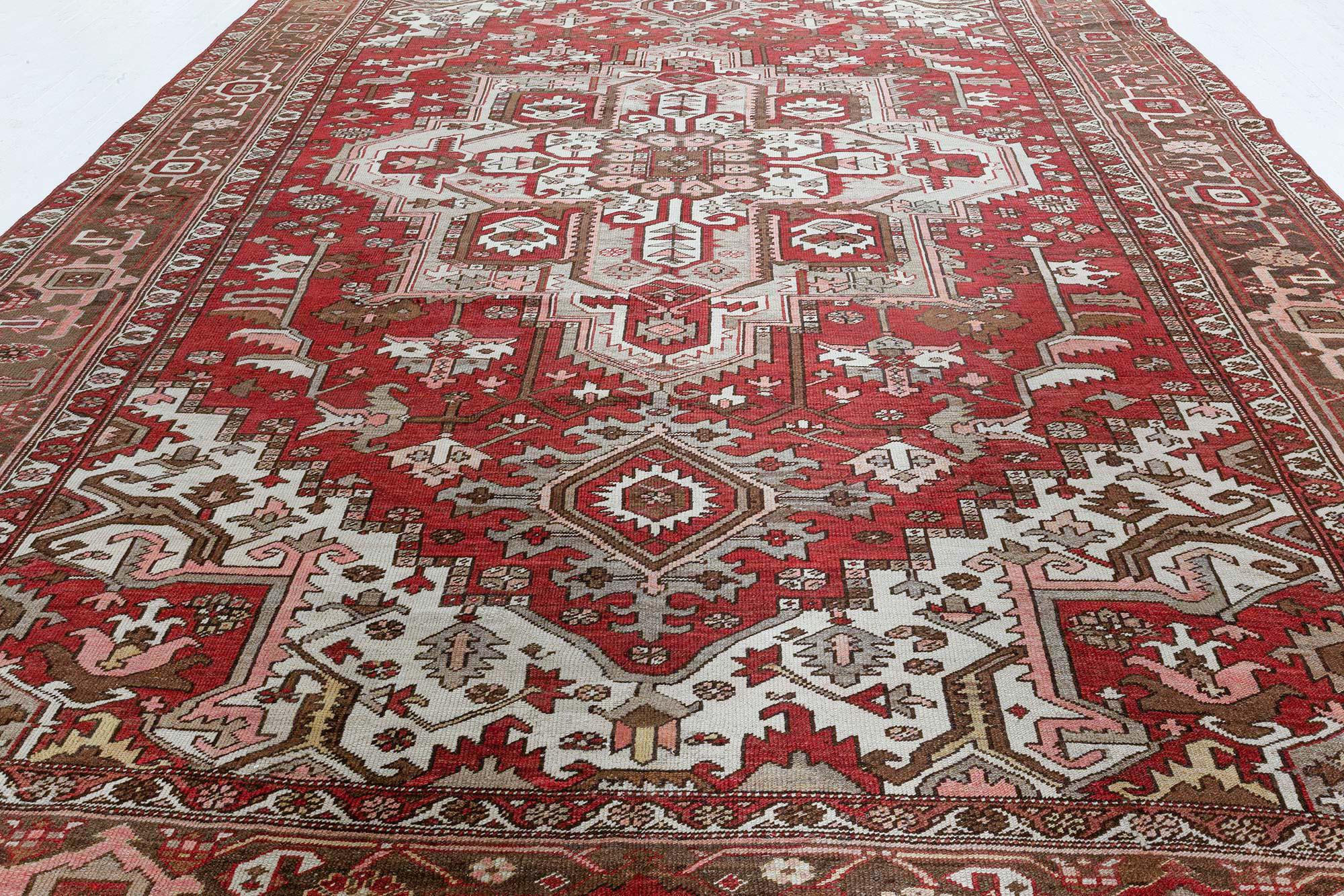 Wool Antique Persian Heriz Rug For Sale