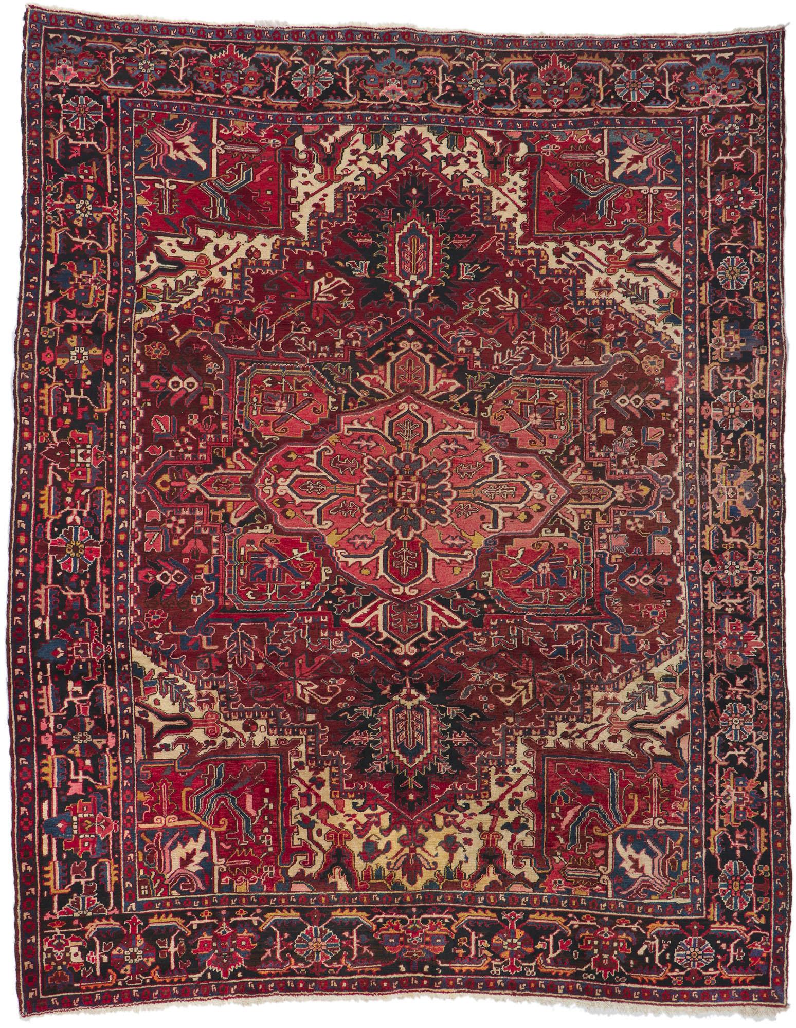 Antiker persischer Heriz-Teppich im Angebot 1