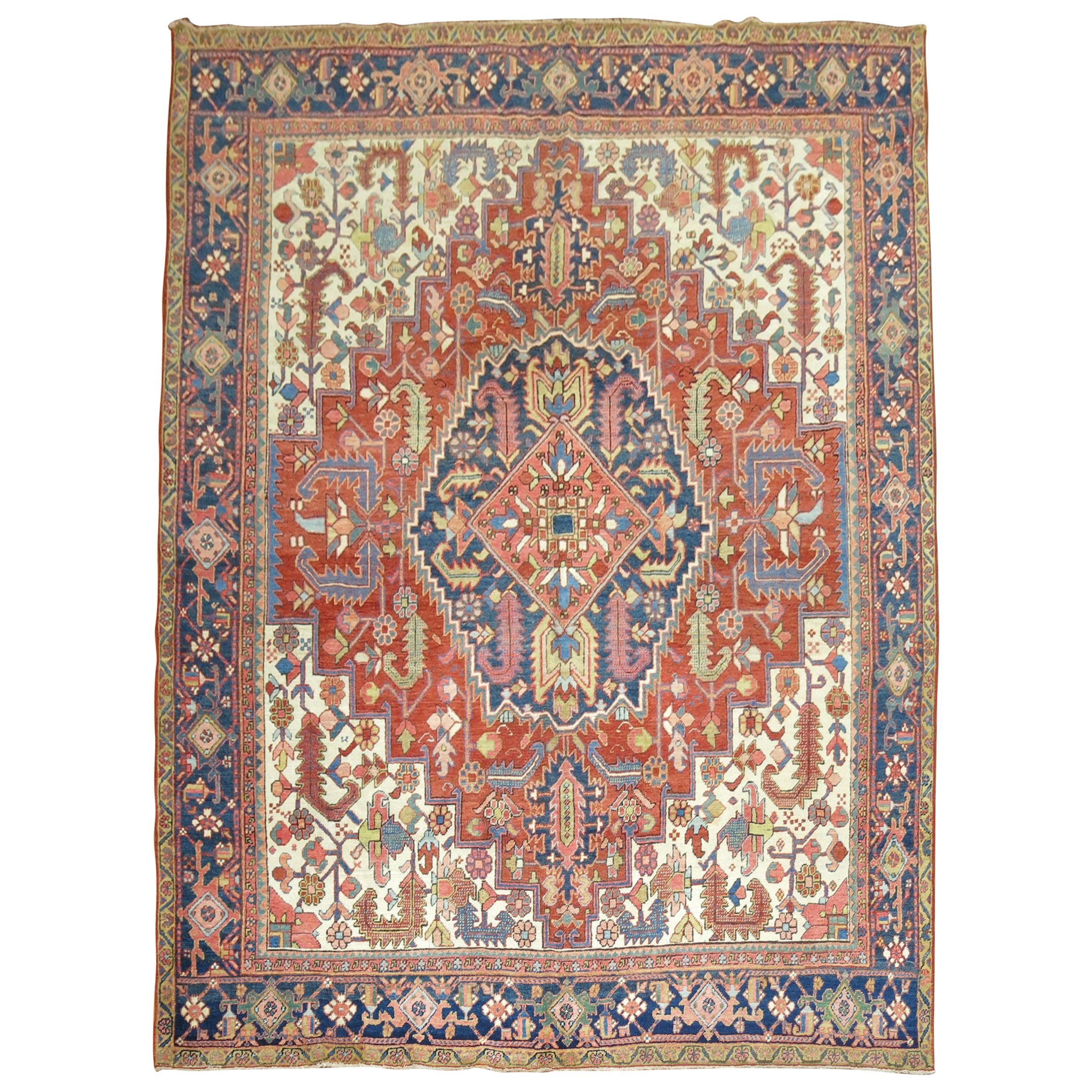 Traditional Antique Persian Heriz Rug