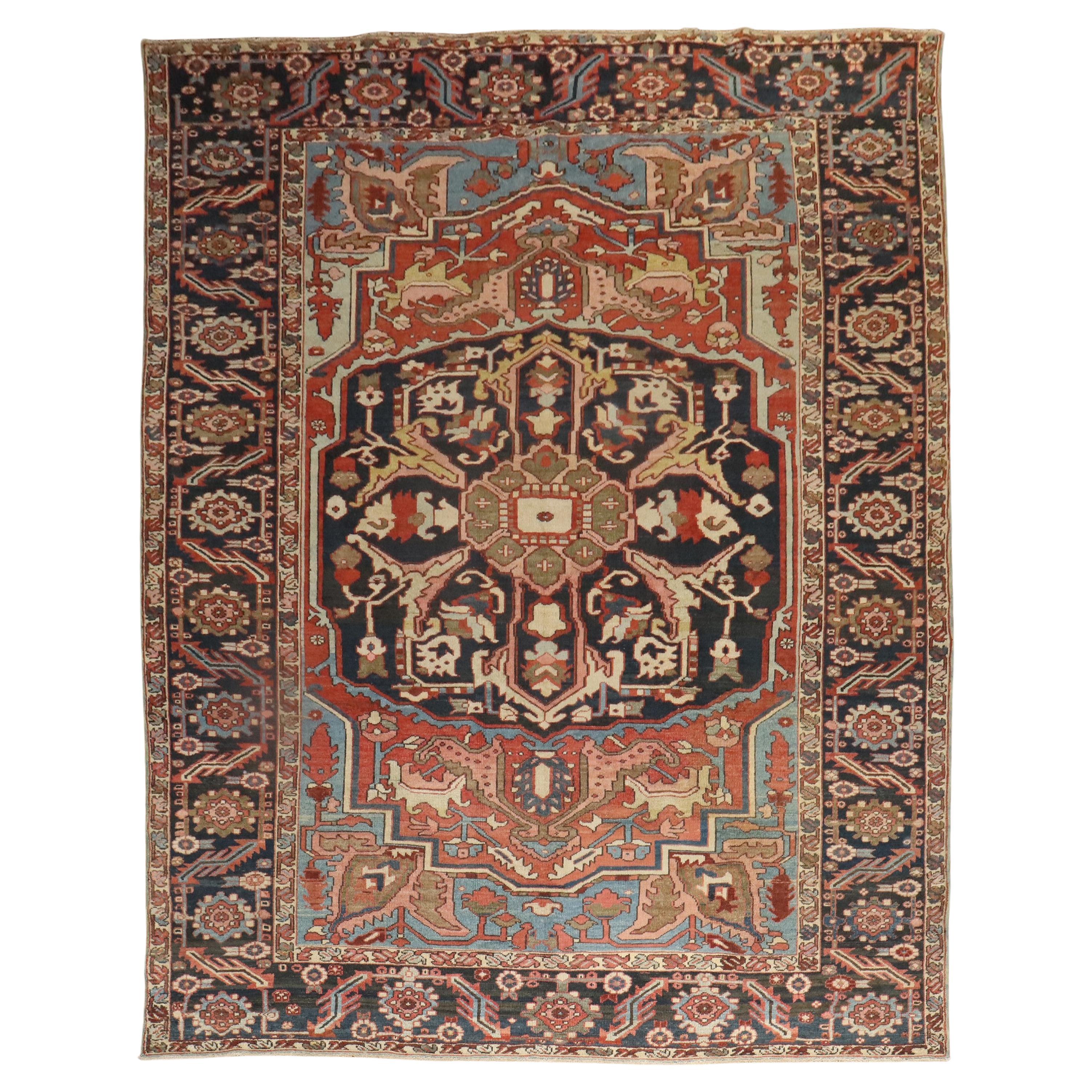 Antiker persischer Heriz Orientalischer Teppich