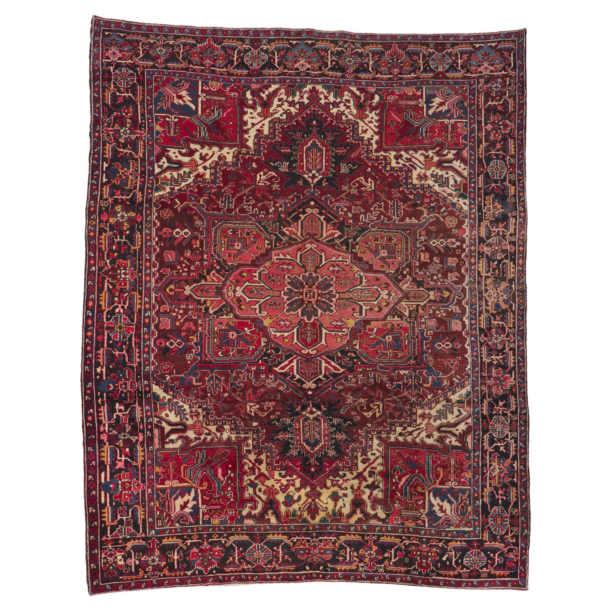 Antique Persian Heriz Rug For Sale