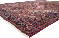 Antique Persian Heriz Rug, Ivy League Prep Meets Old World Charm