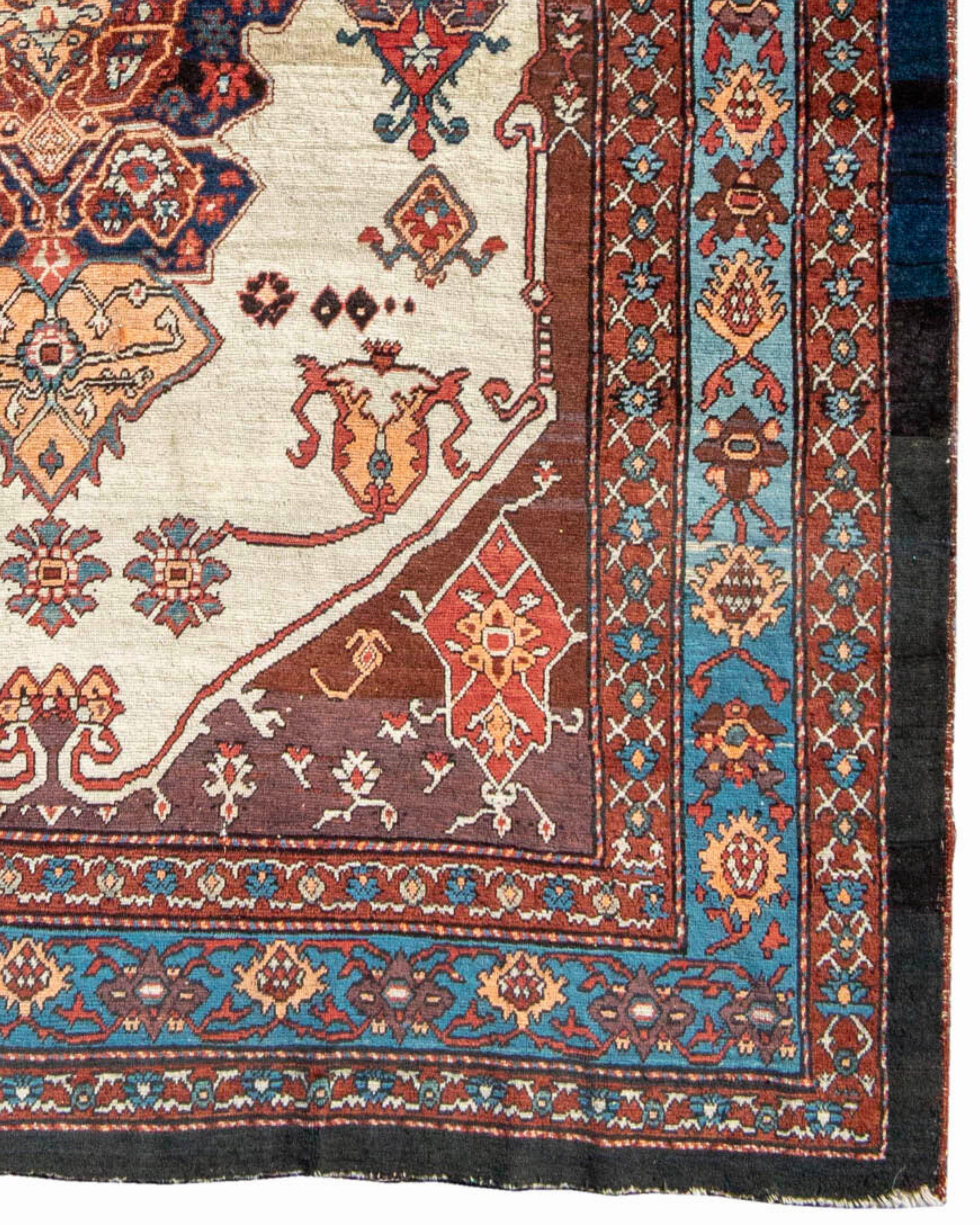 Wool Antique Persian Heriz Rug, Late 19th Century For Sale