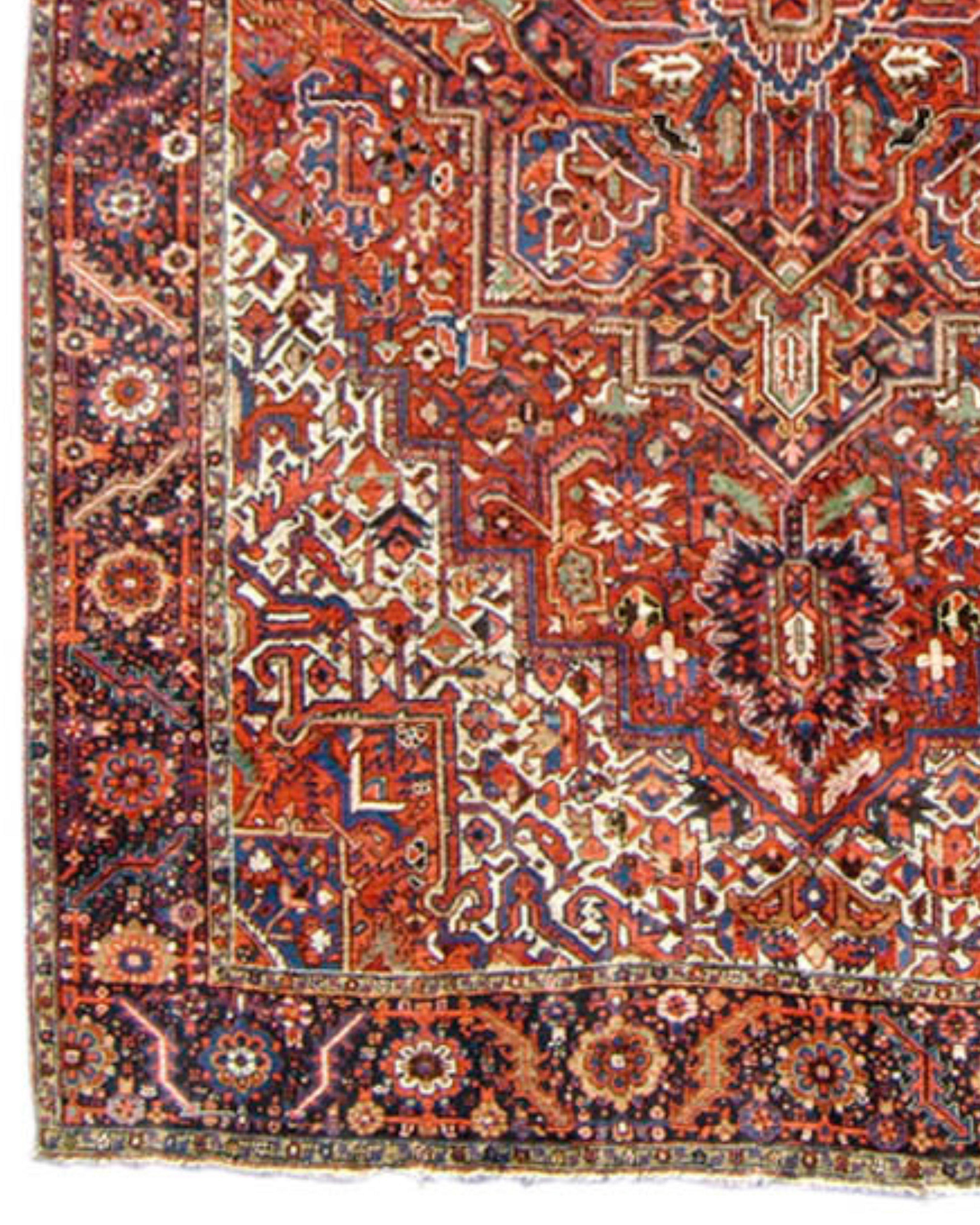 Antique Persian Heriz Rug, Mid-20th Century In Excellent Condition For Sale In San Francisco, CA
