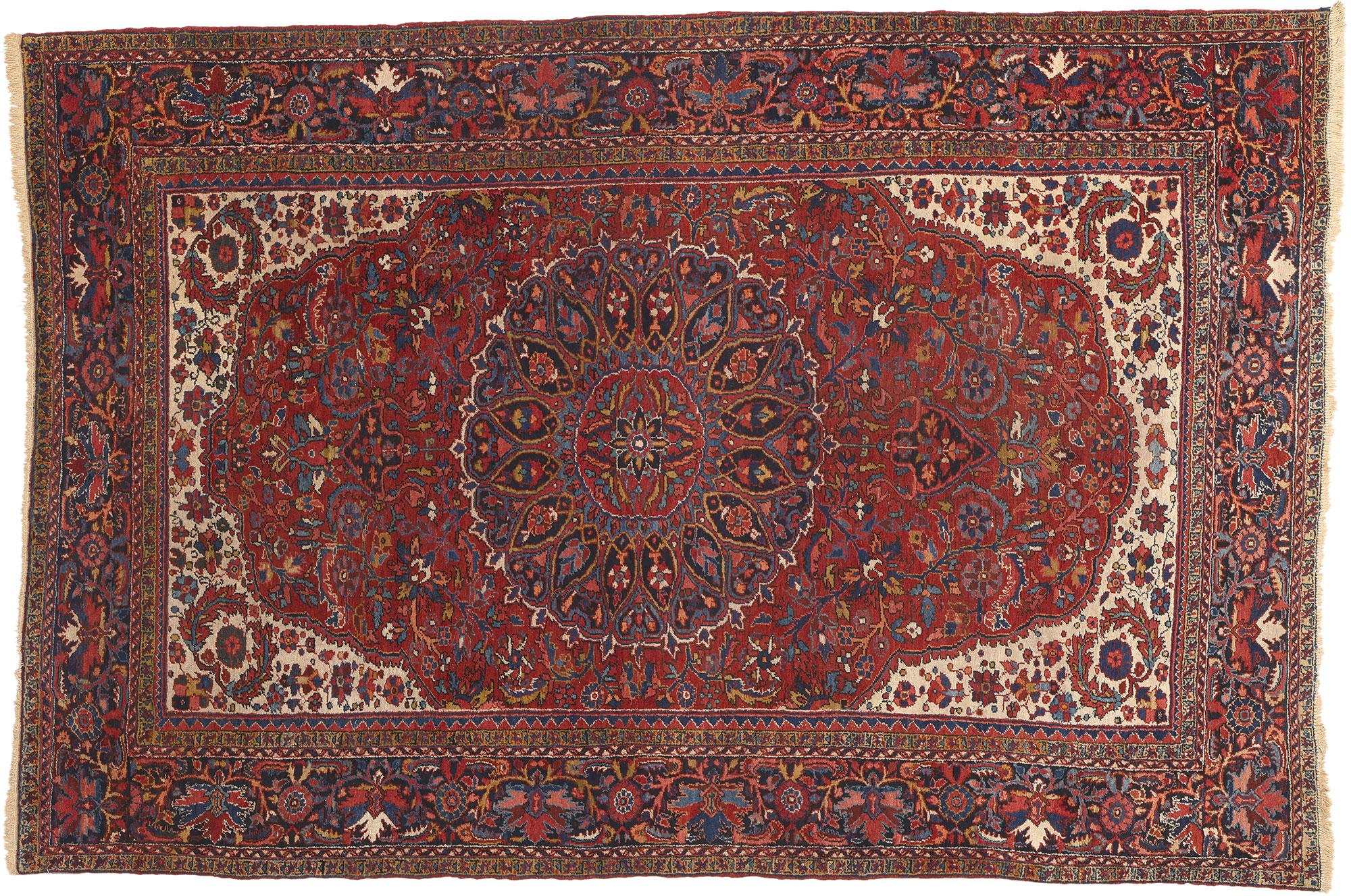 Antique Persian Heriz Rug, Patriotic Finesse Meets Traditional Sensibility For Sale 3