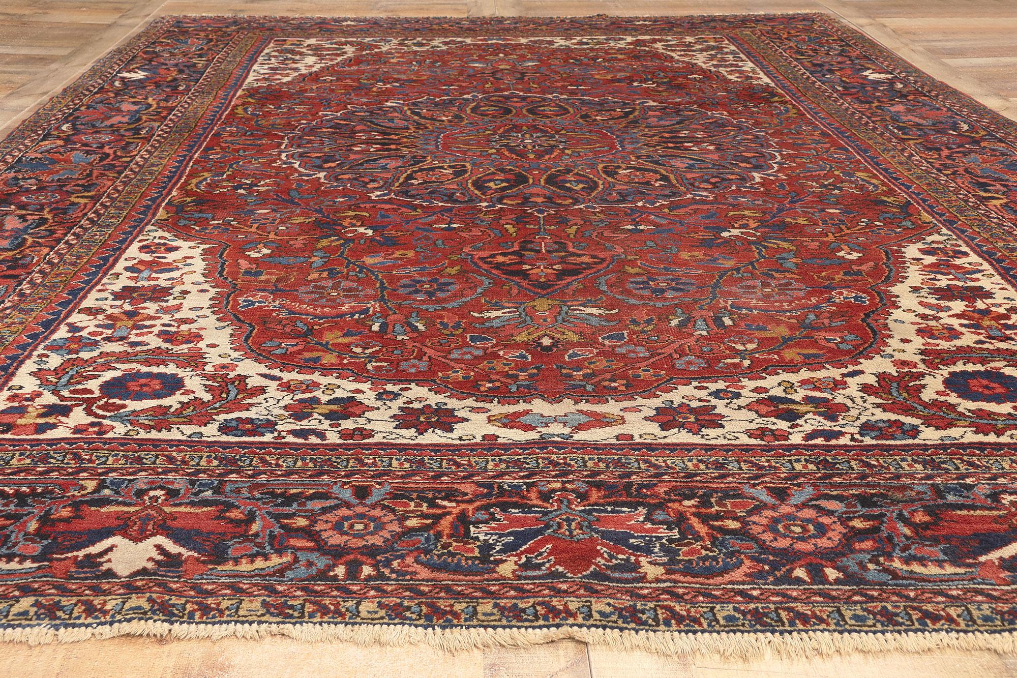 Antique Persian Heriz Rug, Patriotic Finesse Meets Traditional Sensibility For Sale 1