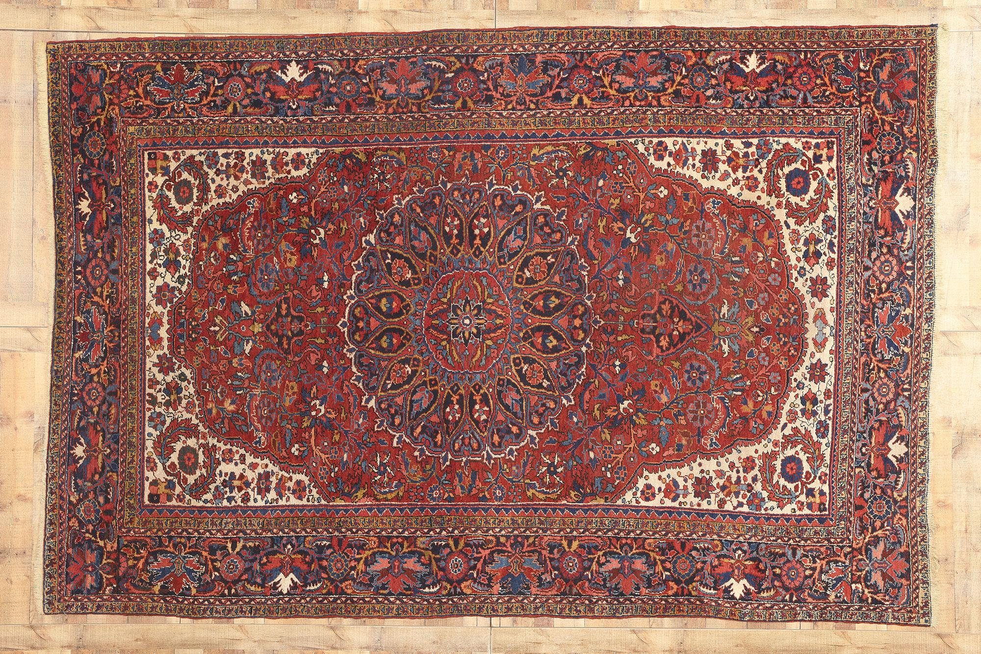 Antique Persian Heriz Rug, Patriotic Finesse Meets Traditional Sensibility For Sale 2