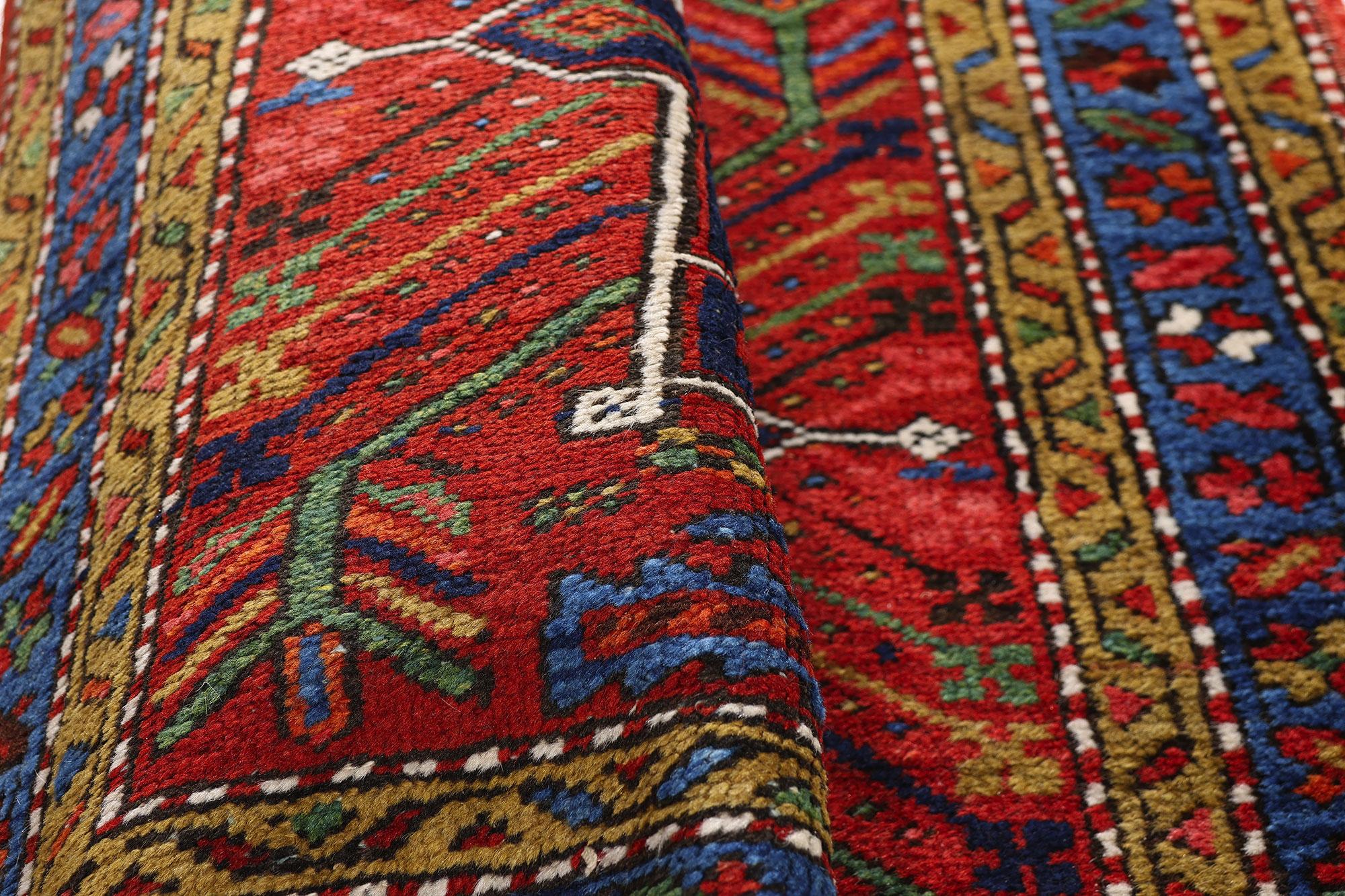 Antique Persian Heriz Rug Runner with Modern Style For Sale 3