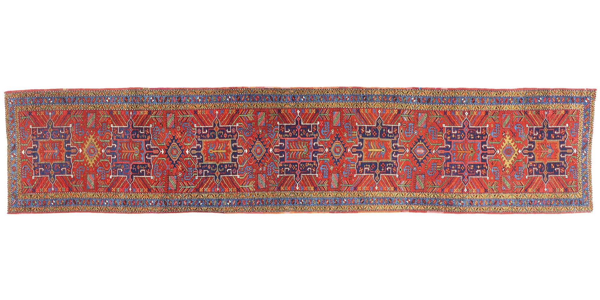 Antique Persian Heriz Rug Runner with Modern Style For Sale 4
