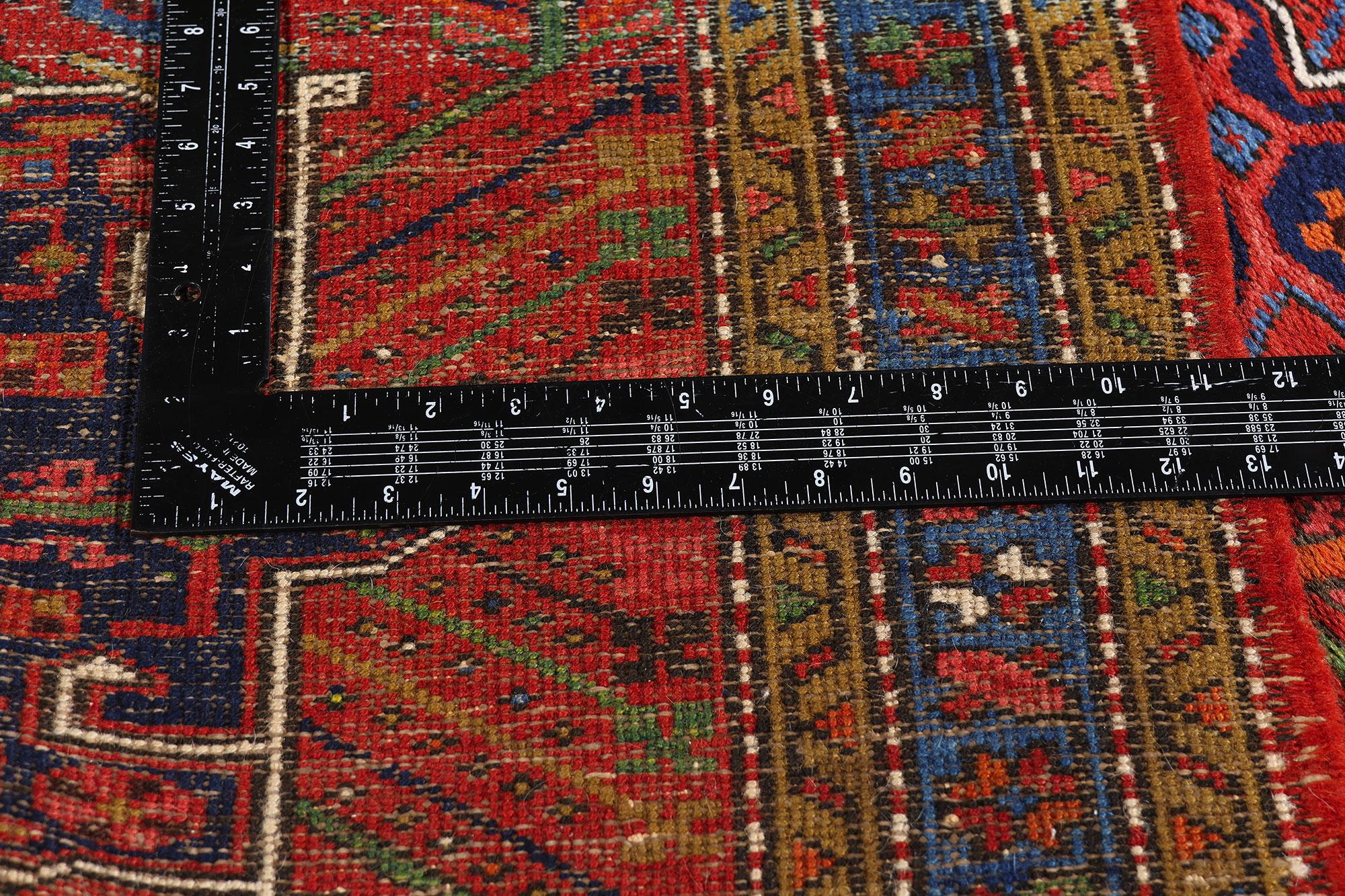 Antique Persian Heriz Rug Runner with Modern Style For Sale 1