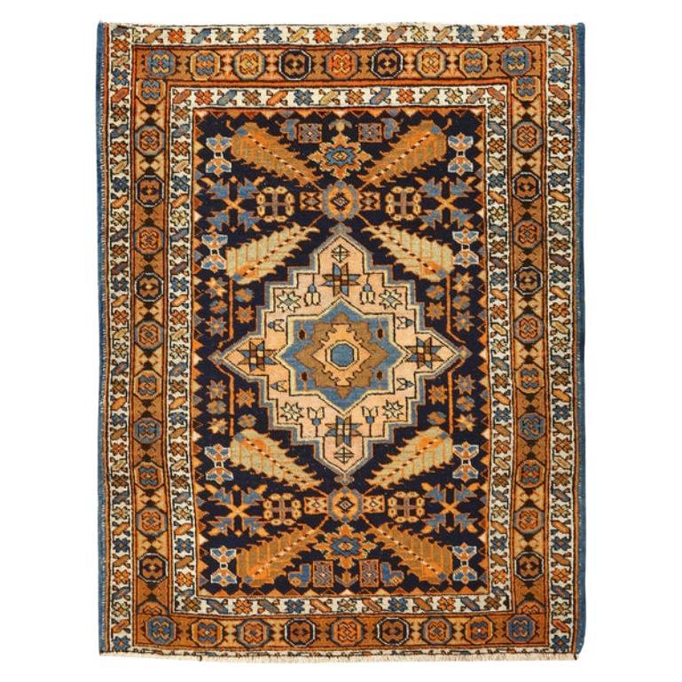 Tapis persan ancien Heriz - Taille : 4 pieds 6 po. x 3 pieds 6 po.